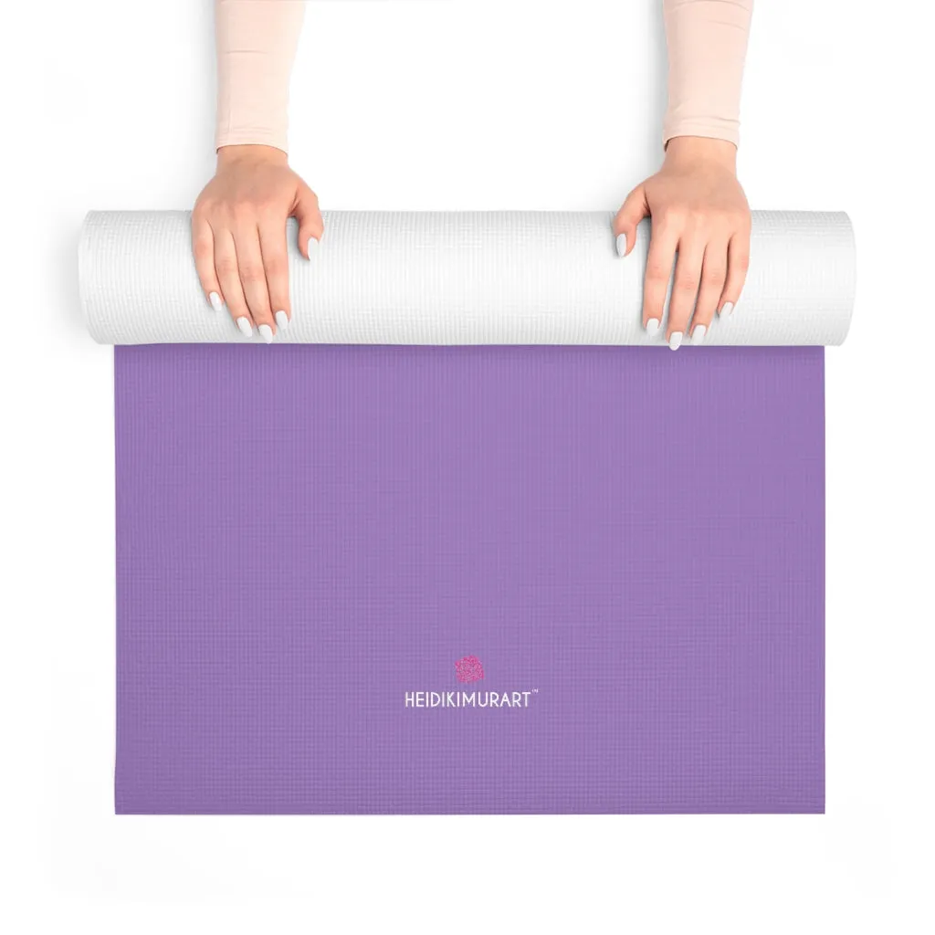 Pastel Purple Foam Yoga Mat, Bright Purple Solid Color Best Lightweight 0.25" thick Mat - Printed in USA (Size: 24″x72")