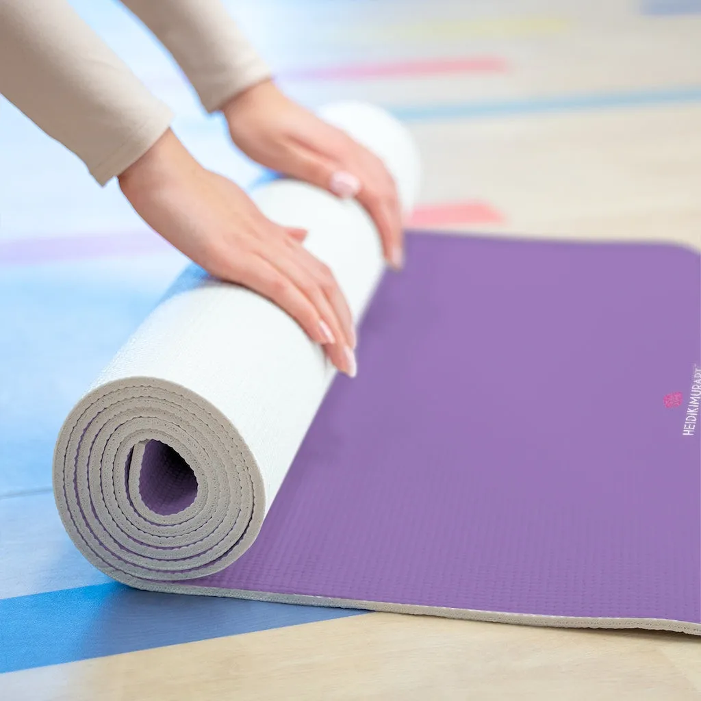 Pastel Purple Foam Yoga Mat, Bright Purple Solid Color Best Lightweight 0.25" thick Mat - Printed in USA (Size: 24″x72")