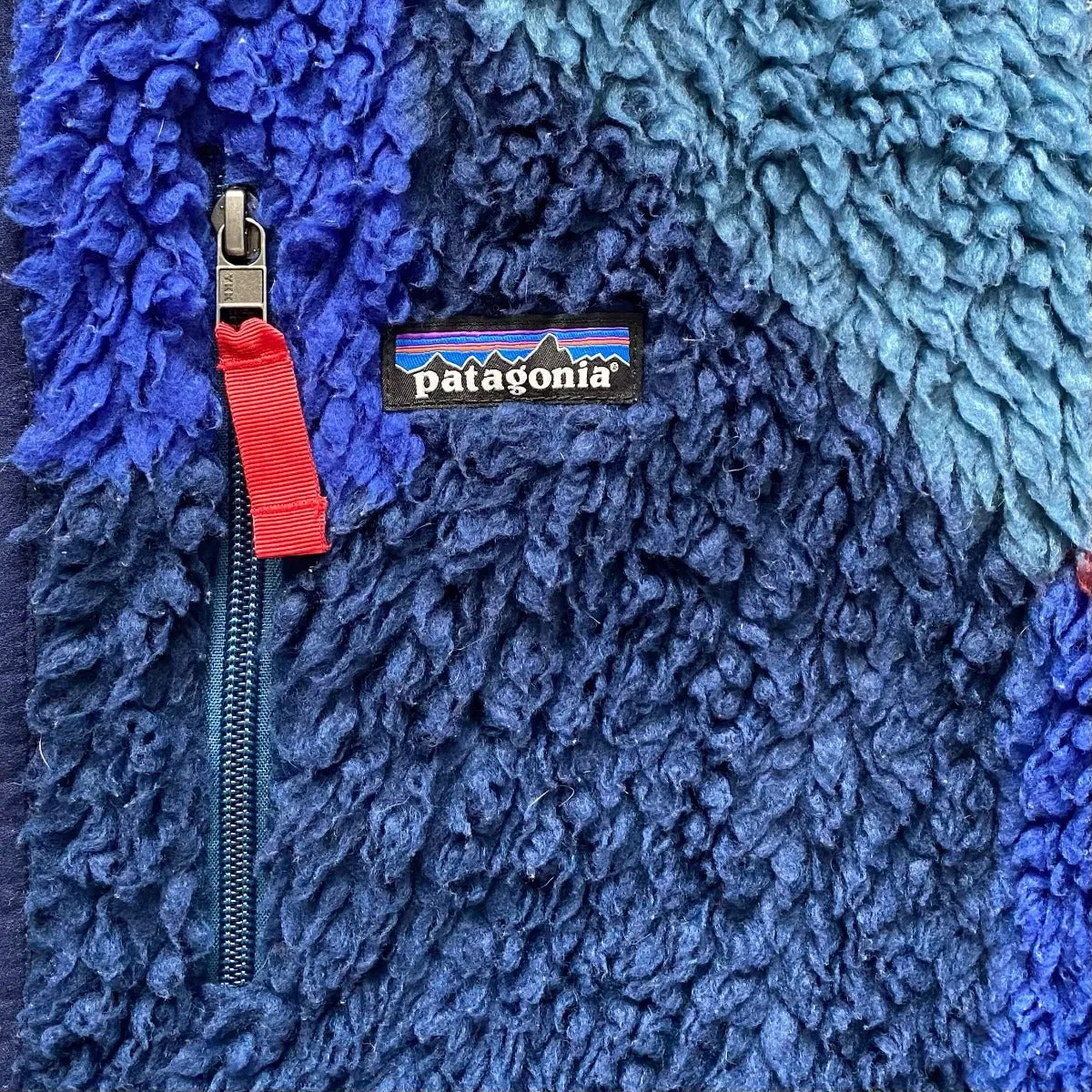 Patagonia Fall ‘14 Deep Pile Blocks Glass Retro X Fleece Cardigan Jacket