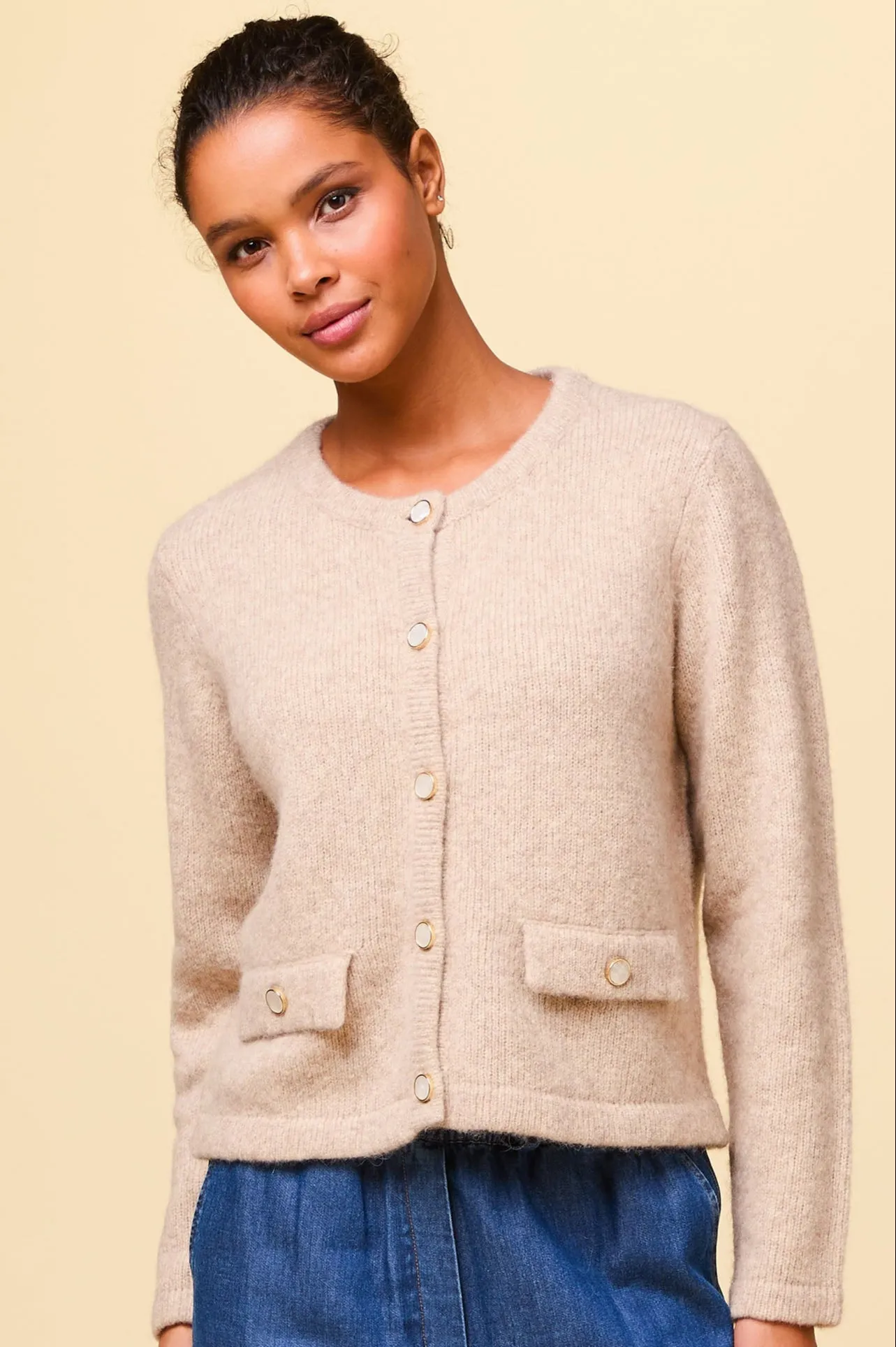 Pearl Cardigan | Oat