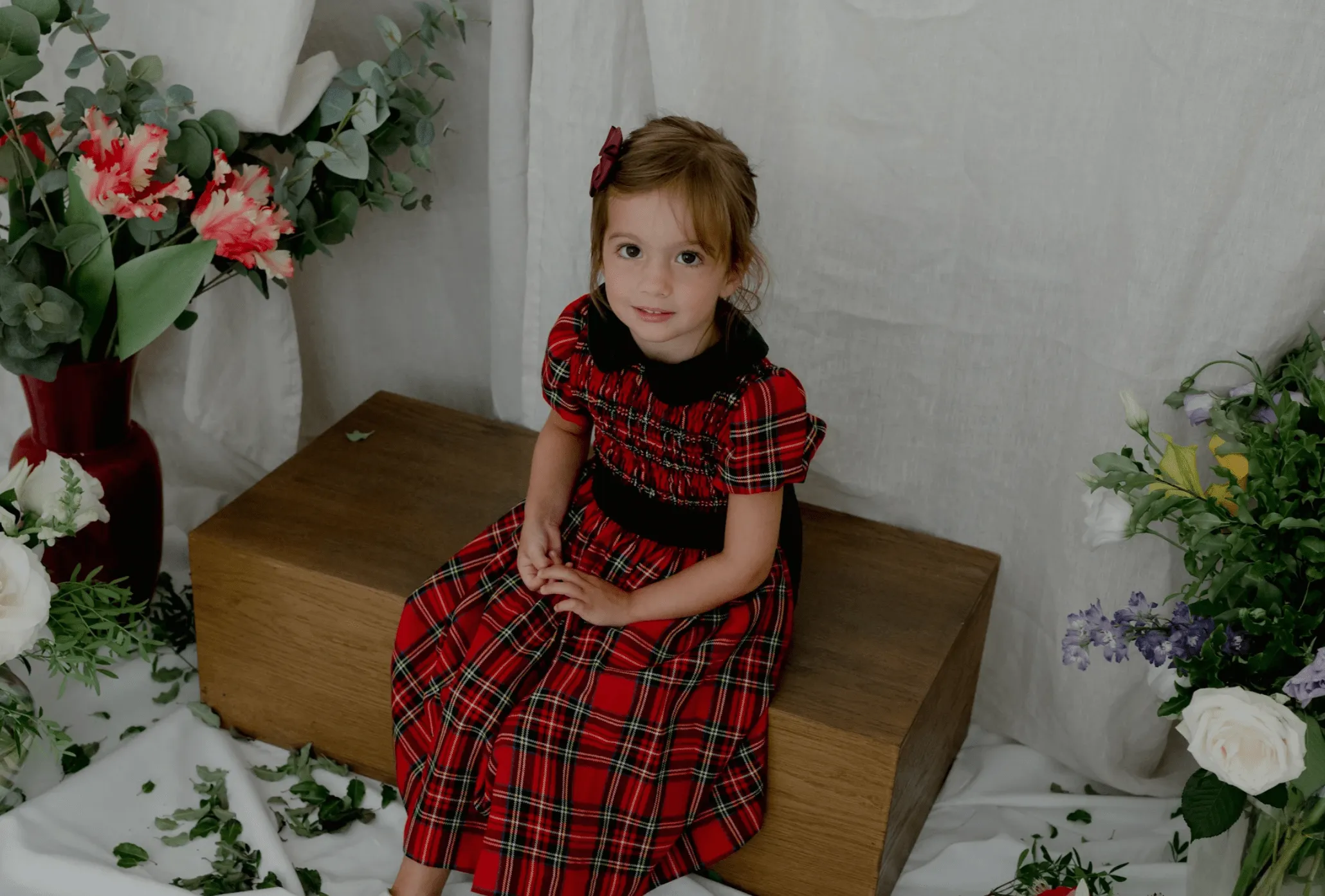 Penelope Dress - Red Tartan