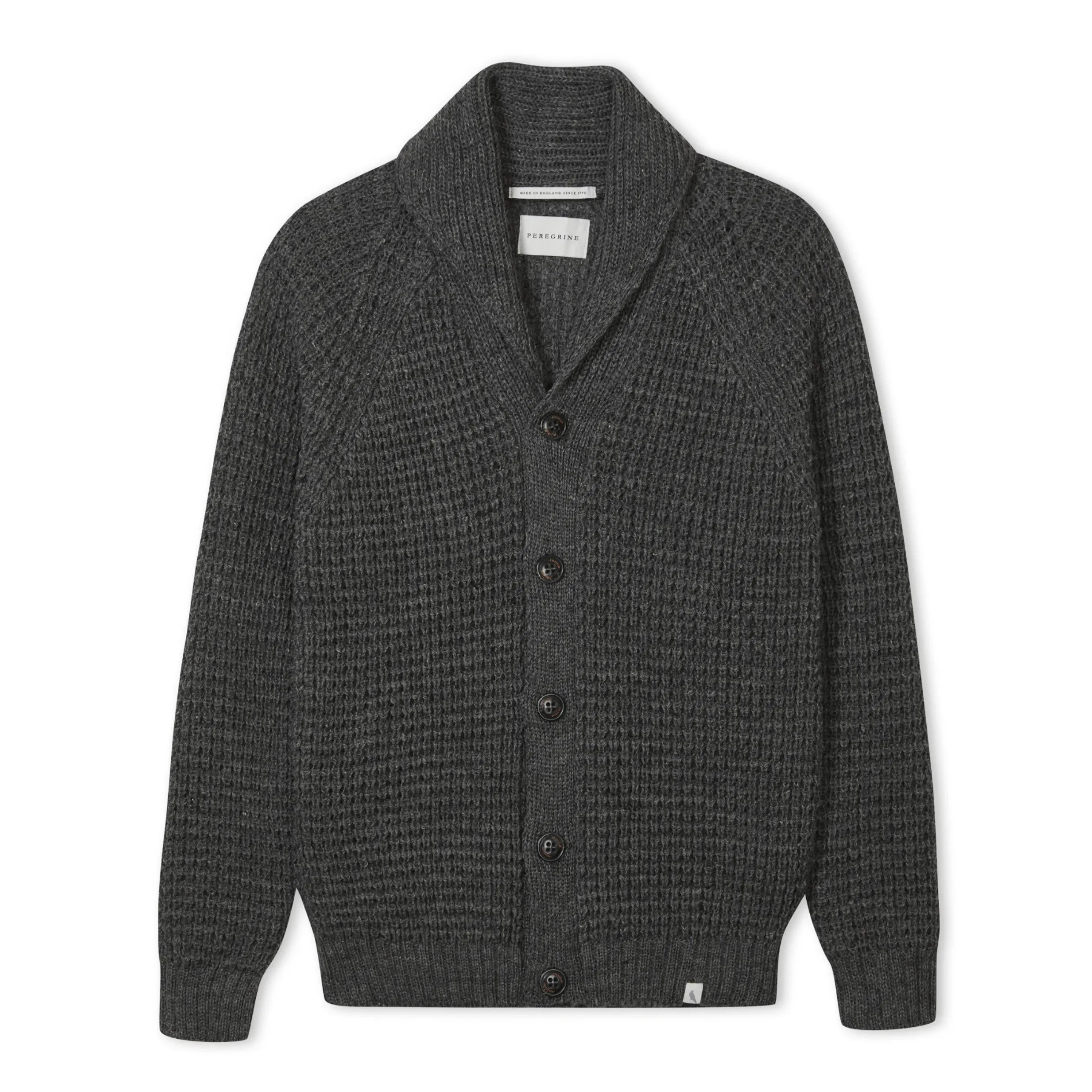 Peregrine Waffle Shawl Cardigan Made in England WC5686 Nimbus