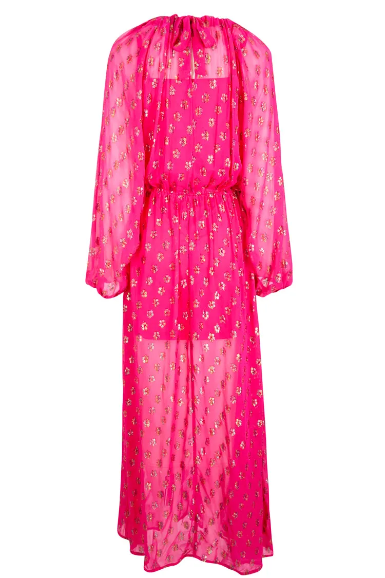 Pink Jacquard Dress