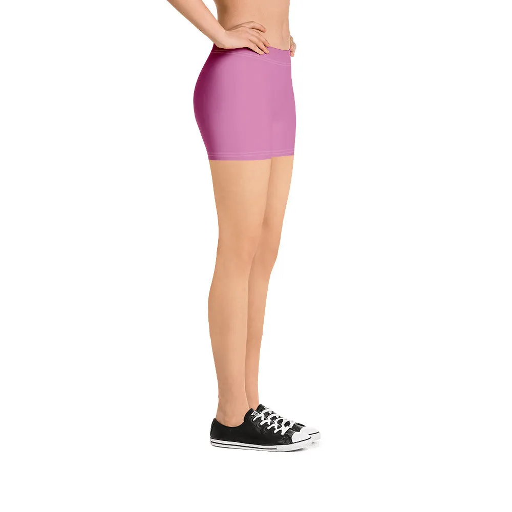 Pink Solid Color Women's Shorts, Cute Pastel Light Pink Ladies' Shorts-Made in USA/EU/MX