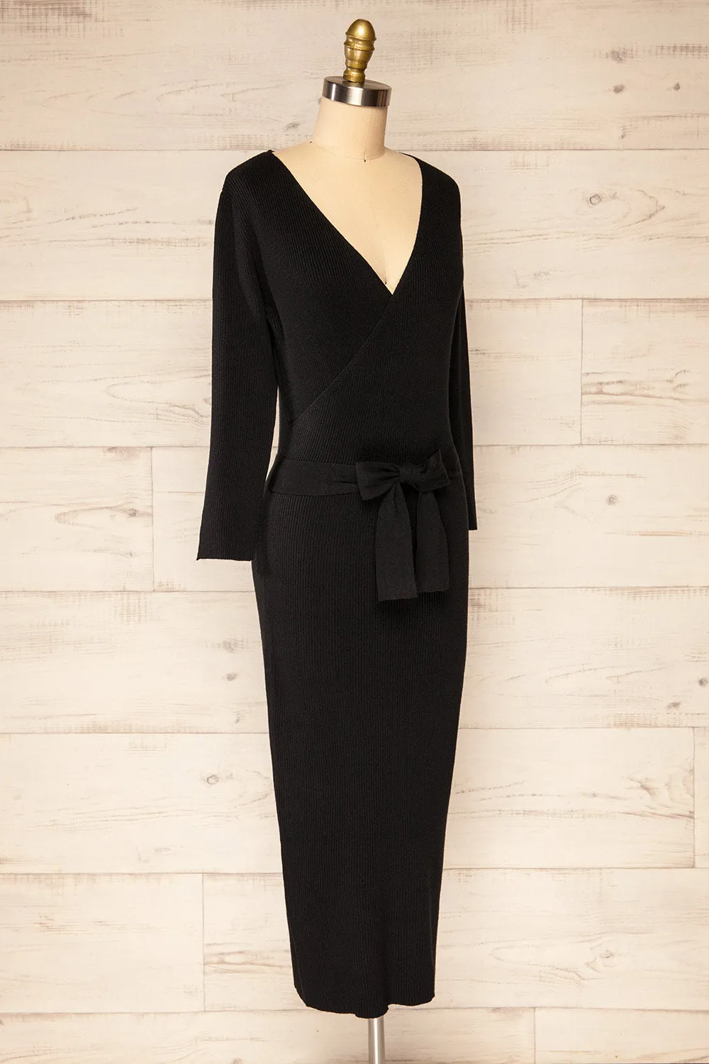 Pirot Black | Long Sleeve Midi Dress