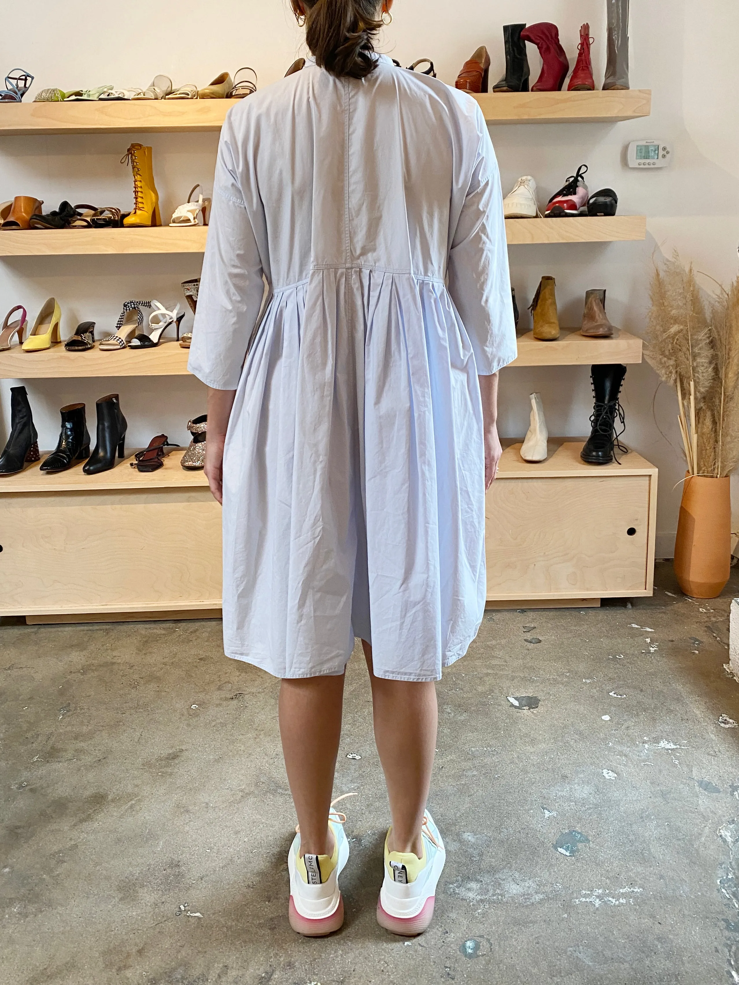 POWDER PLEATED SHIRT DRESS