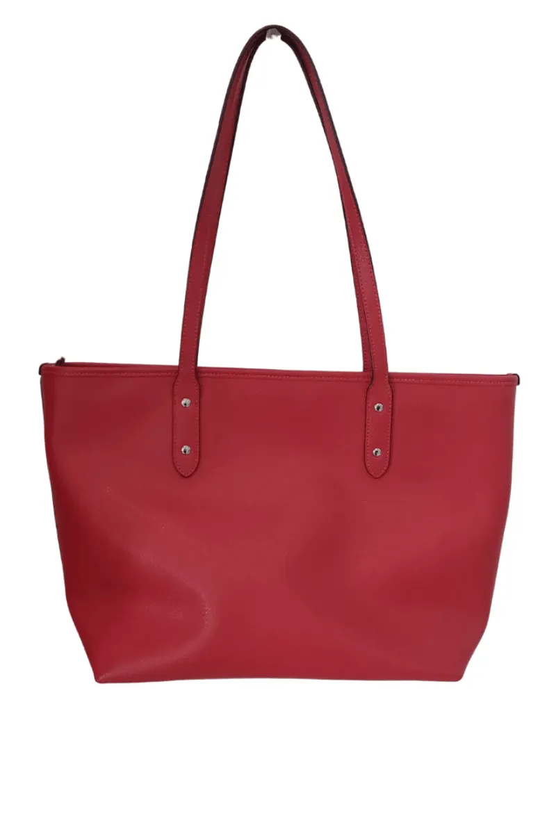 Pre-Loved Treasures - Coach Red Leather Large Zip Tote Bag | Gently Used