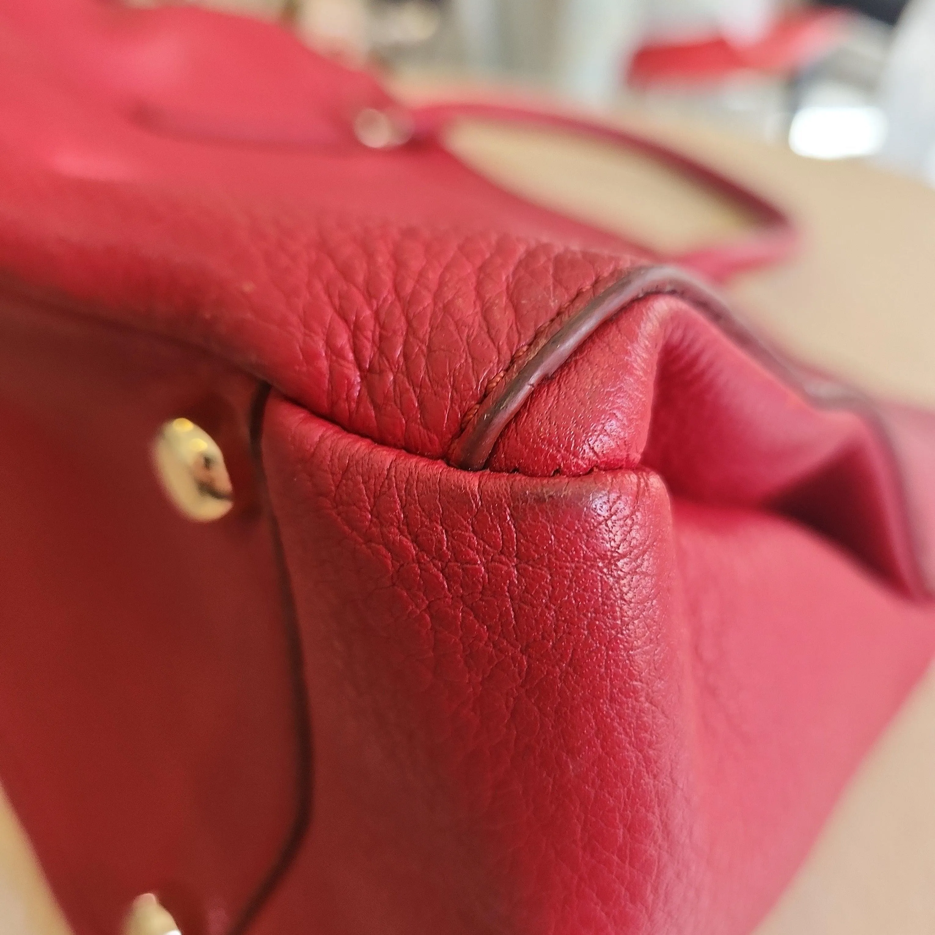 Pre-Loved Treasures - Coach Red Pebbled Leather Tote