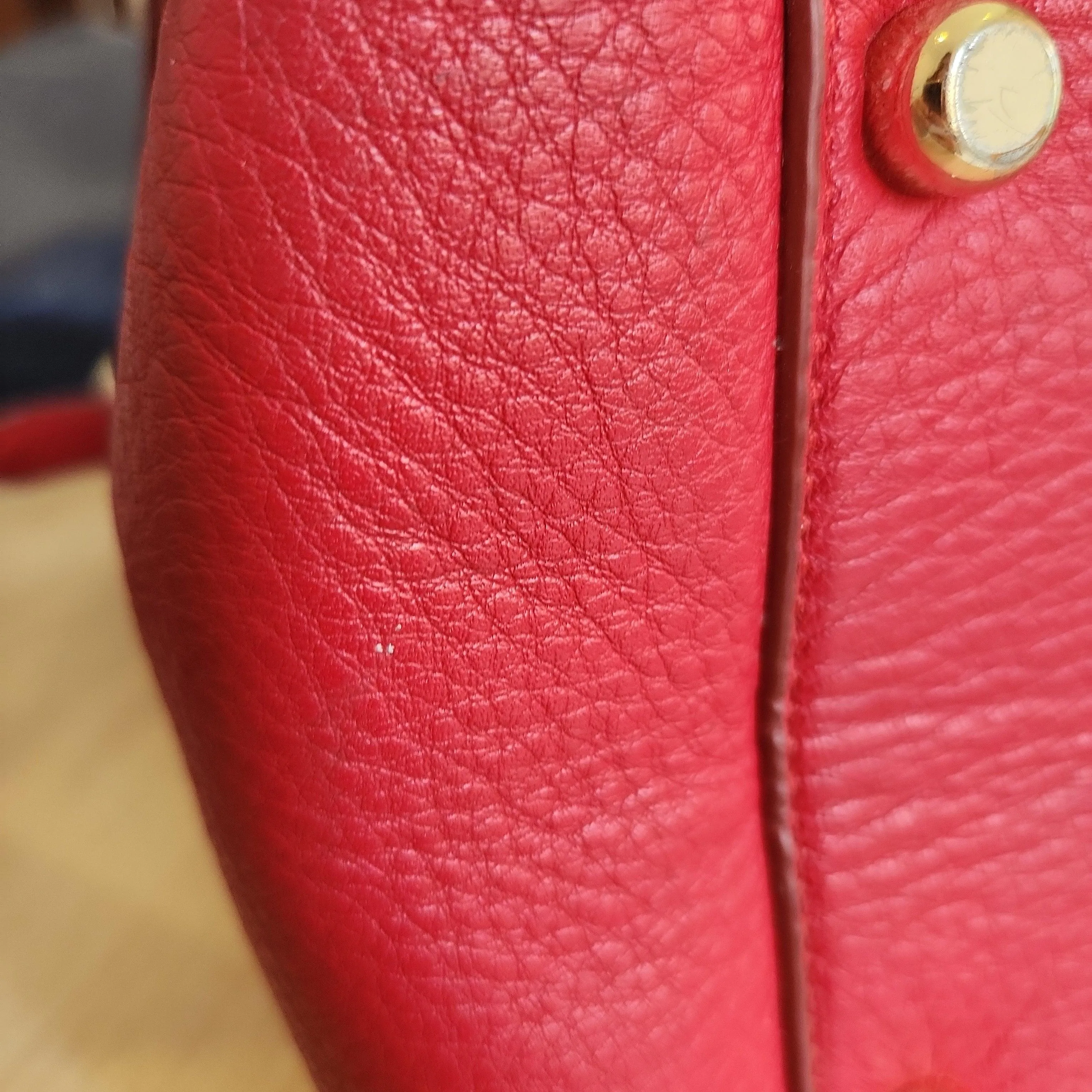 Pre-Loved Treasures - Coach Red Pebbled Leather Tote