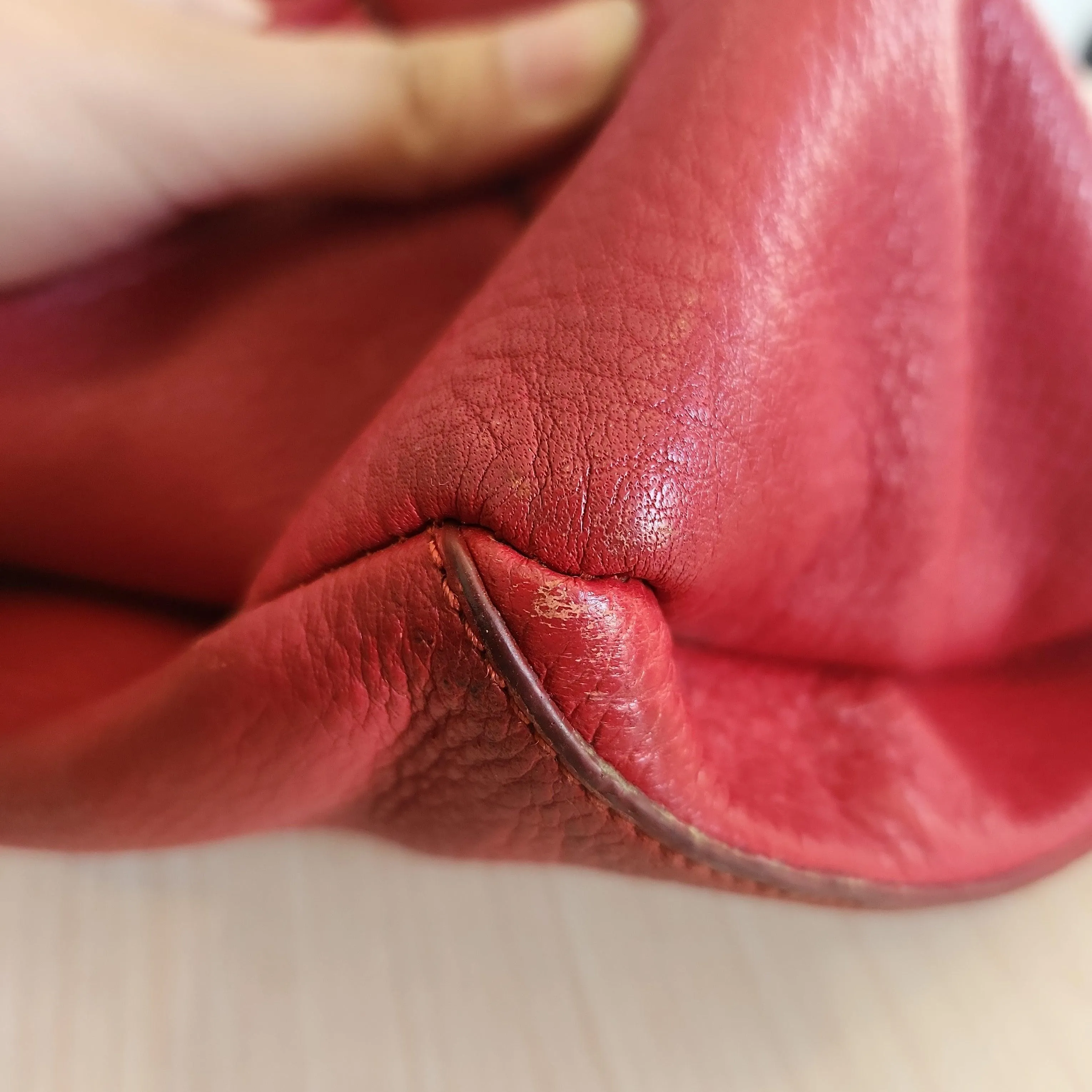 Pre-Loved Treasures - Coach Red Pebbled Leather Tote