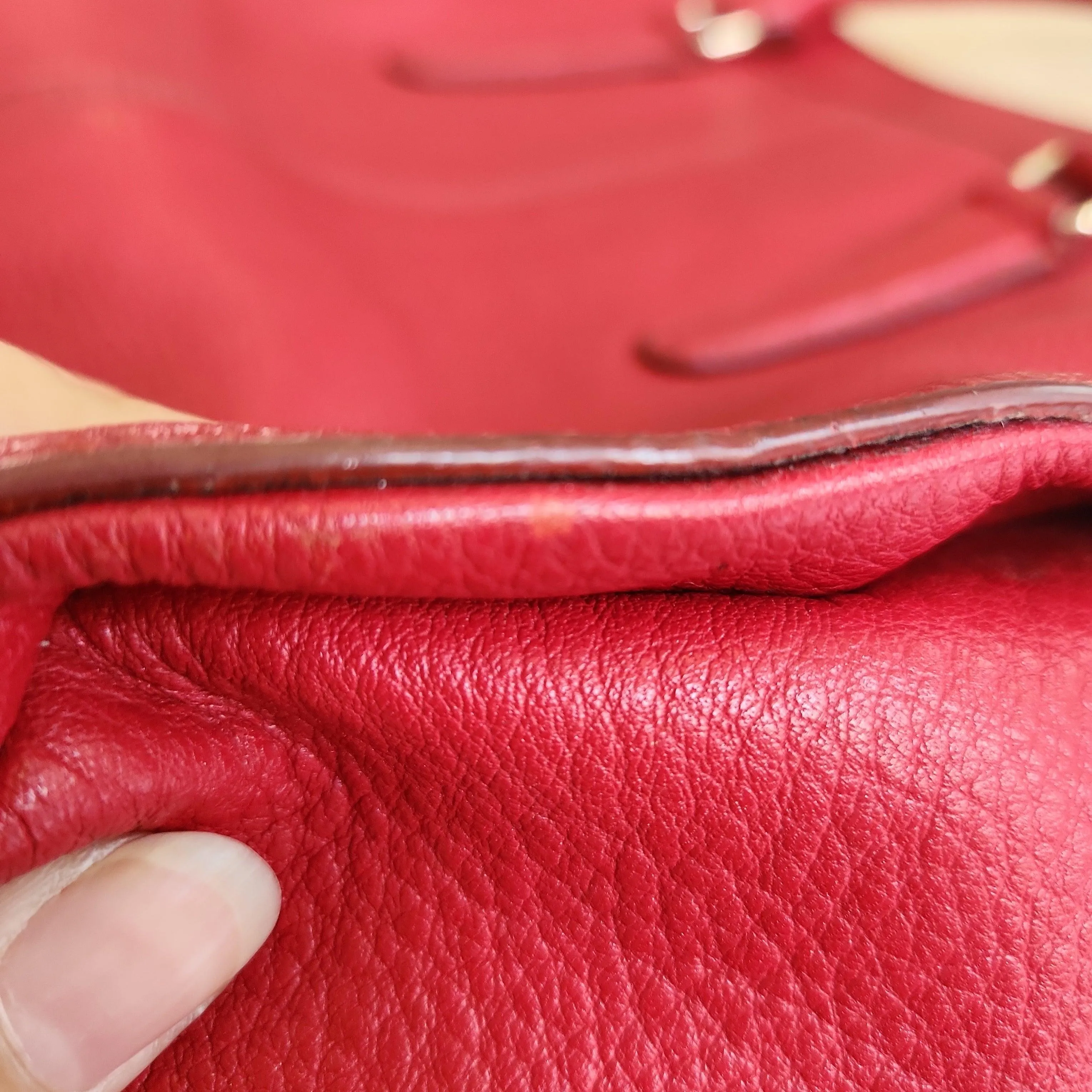 Pre-Loved Treasures - Coach Red Pebbled Leather Tote