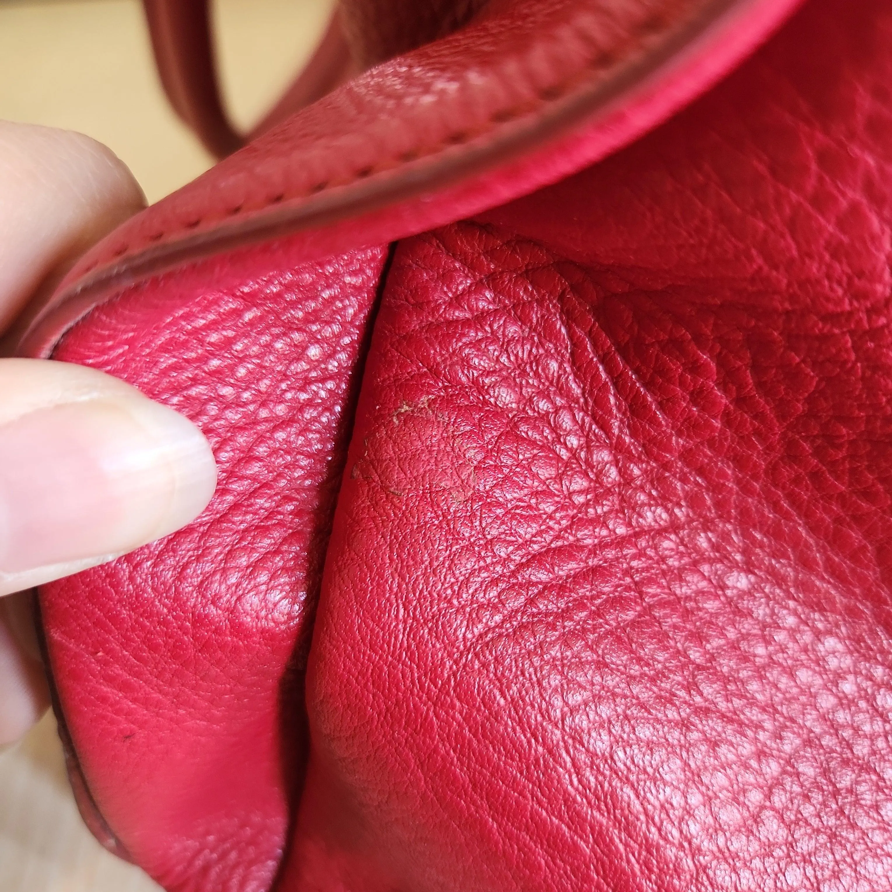 Pre-Loved Treasures - Coach Red Pebbled Leather Tote