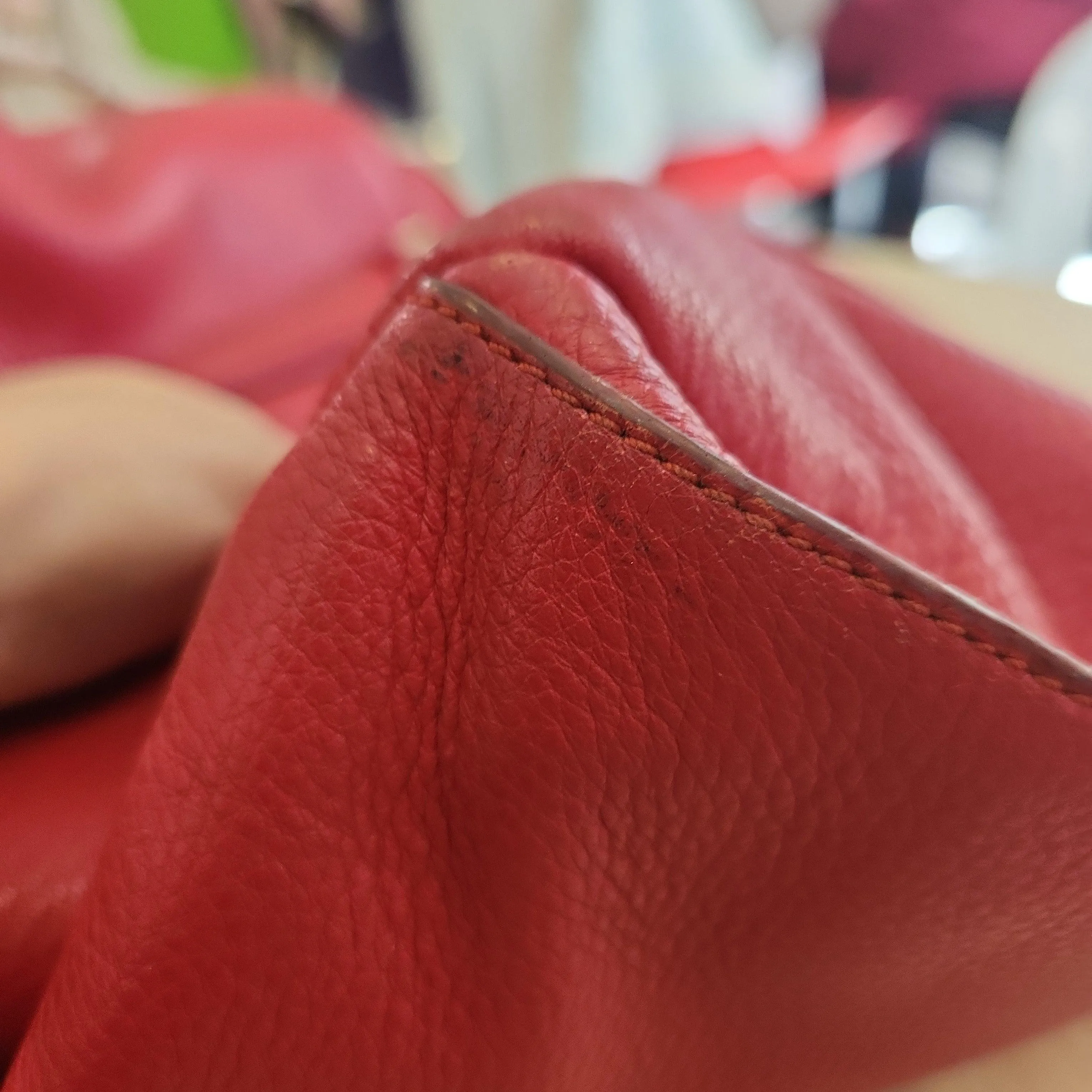 Pre-Loved Treasures - Coach Red Pebbled Leather Tote