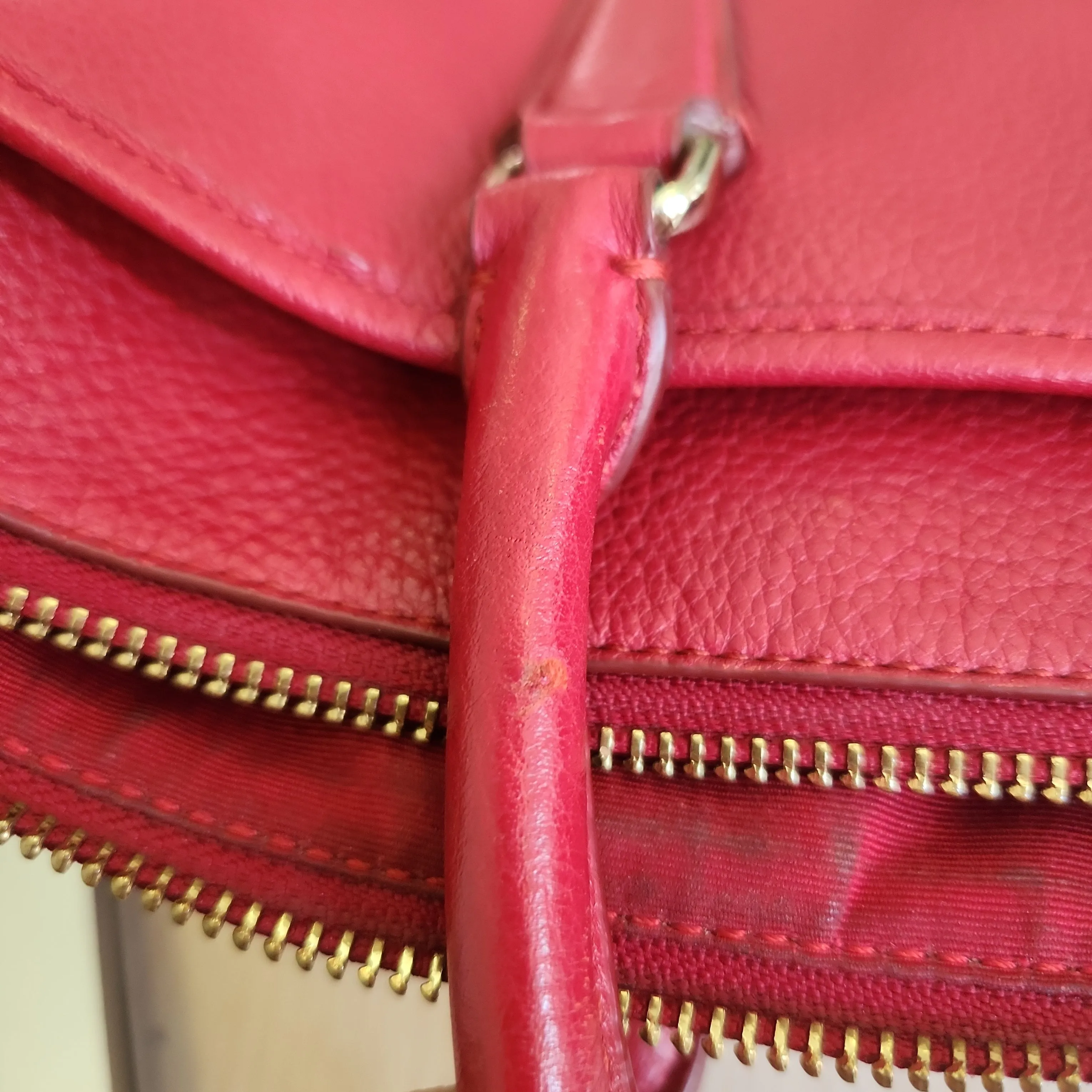 Pre-Loved Treasures - Coach Red Pebbled Leather Tote