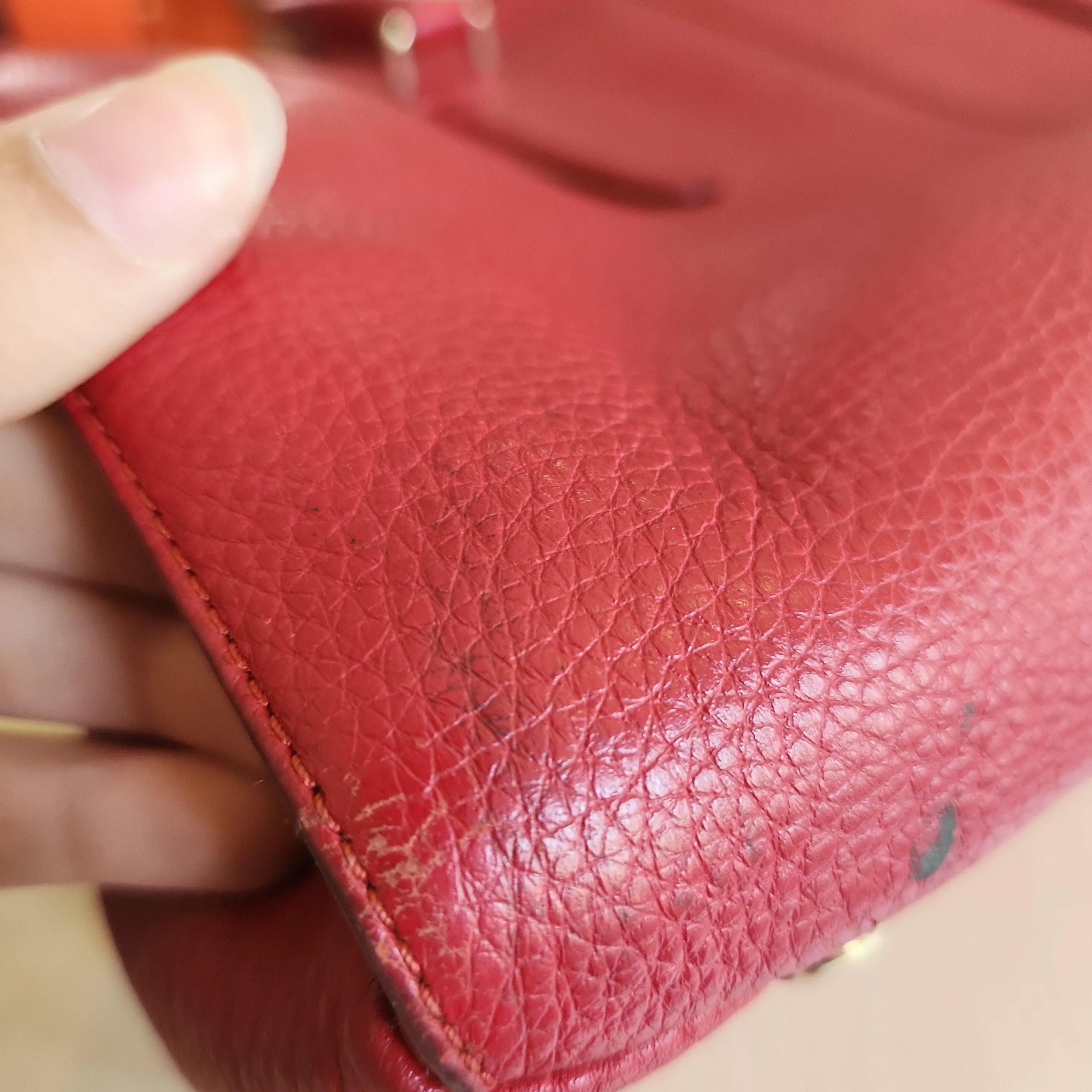 Pre-Loved Treasures - Coach Red Pebbled Leather Tote