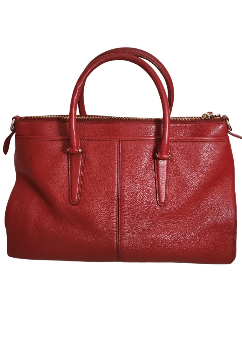 Pre-Loved Treasures - Coach Red Pebbled Leather Tote