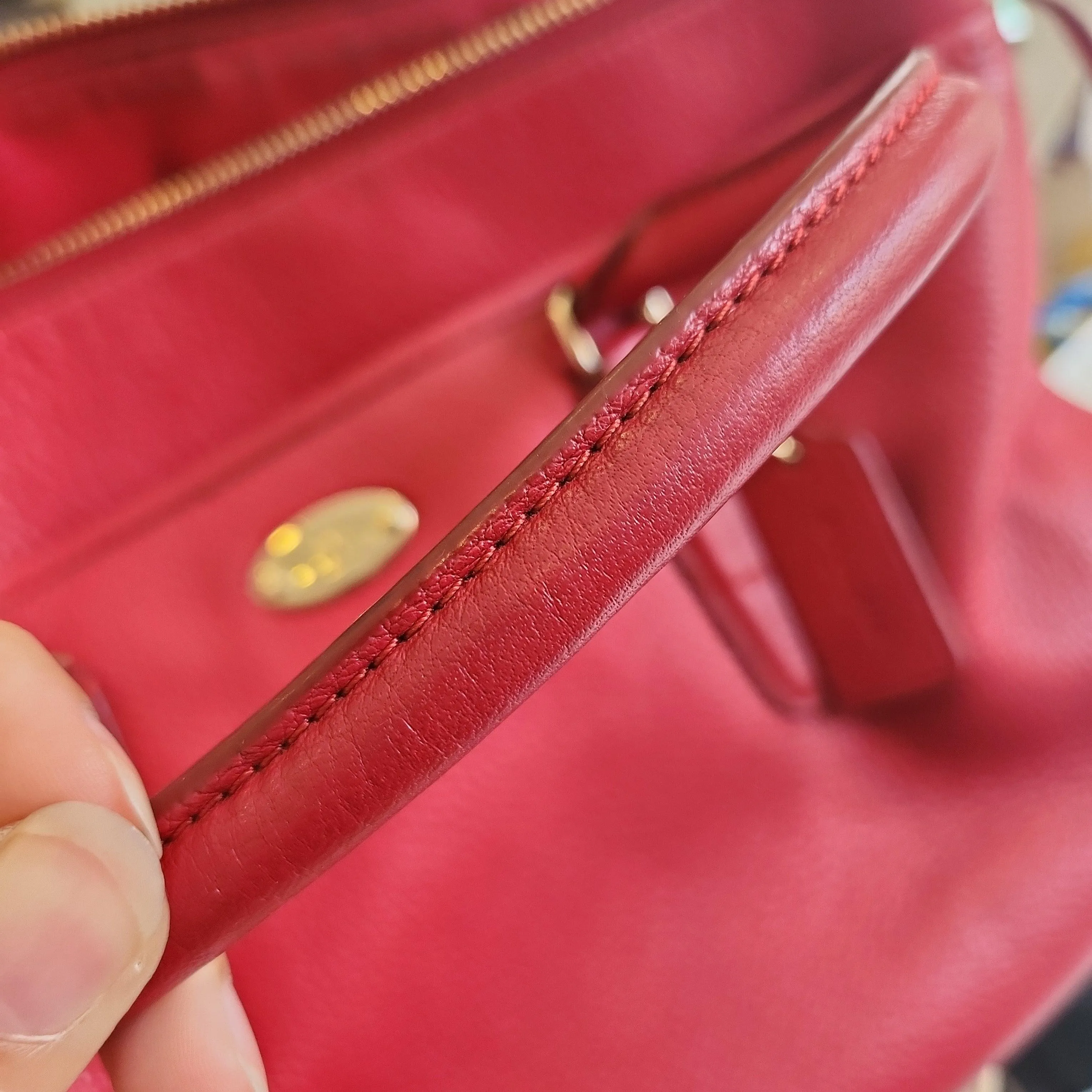 Pre-Loved Treasures - Coach Red Pebbled Leather Tote