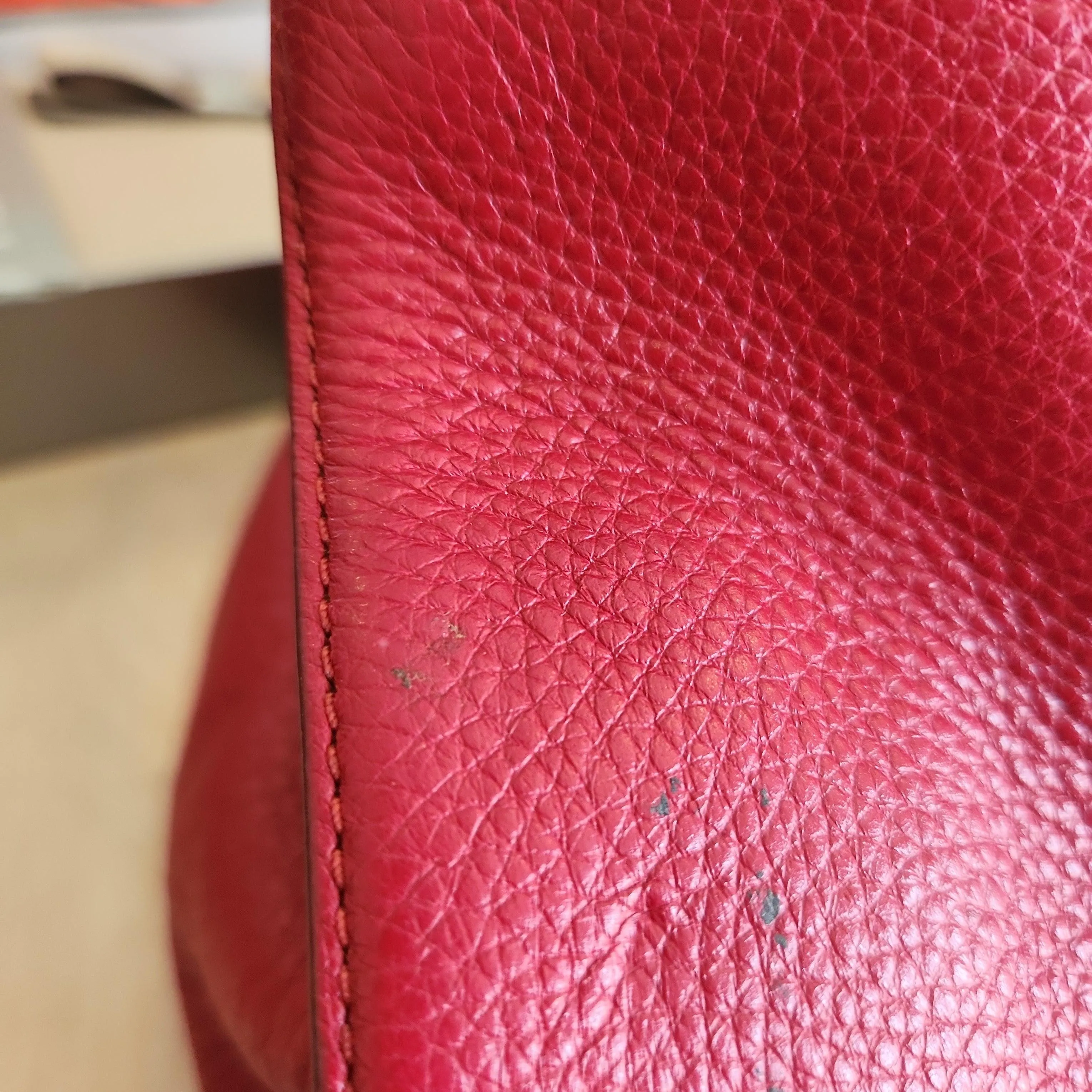 Pre-Loved Treasures - Coach Red Pebbled Leather Tote