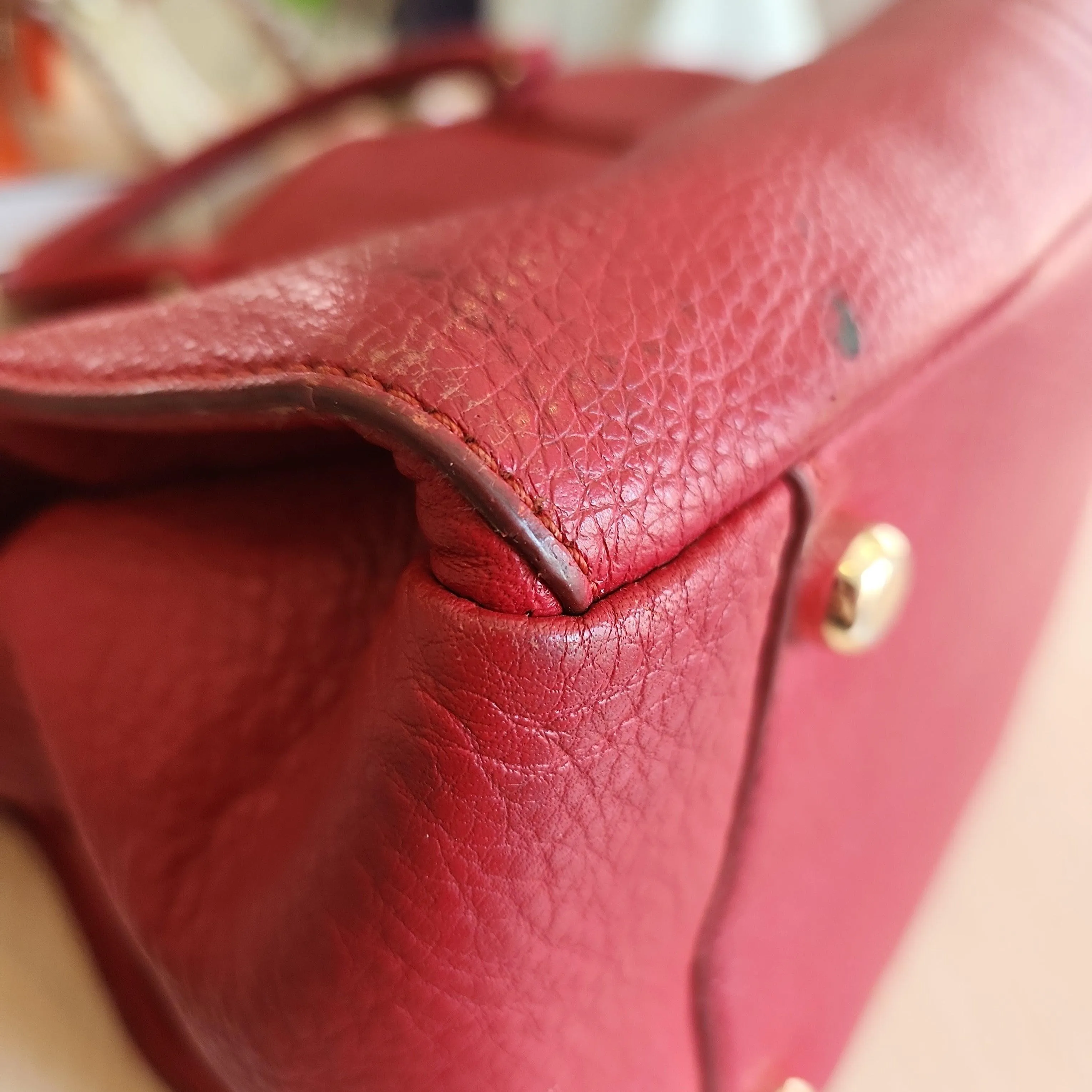 Pre-Loved Treasures - Coach Red Pebbled Leather Tote