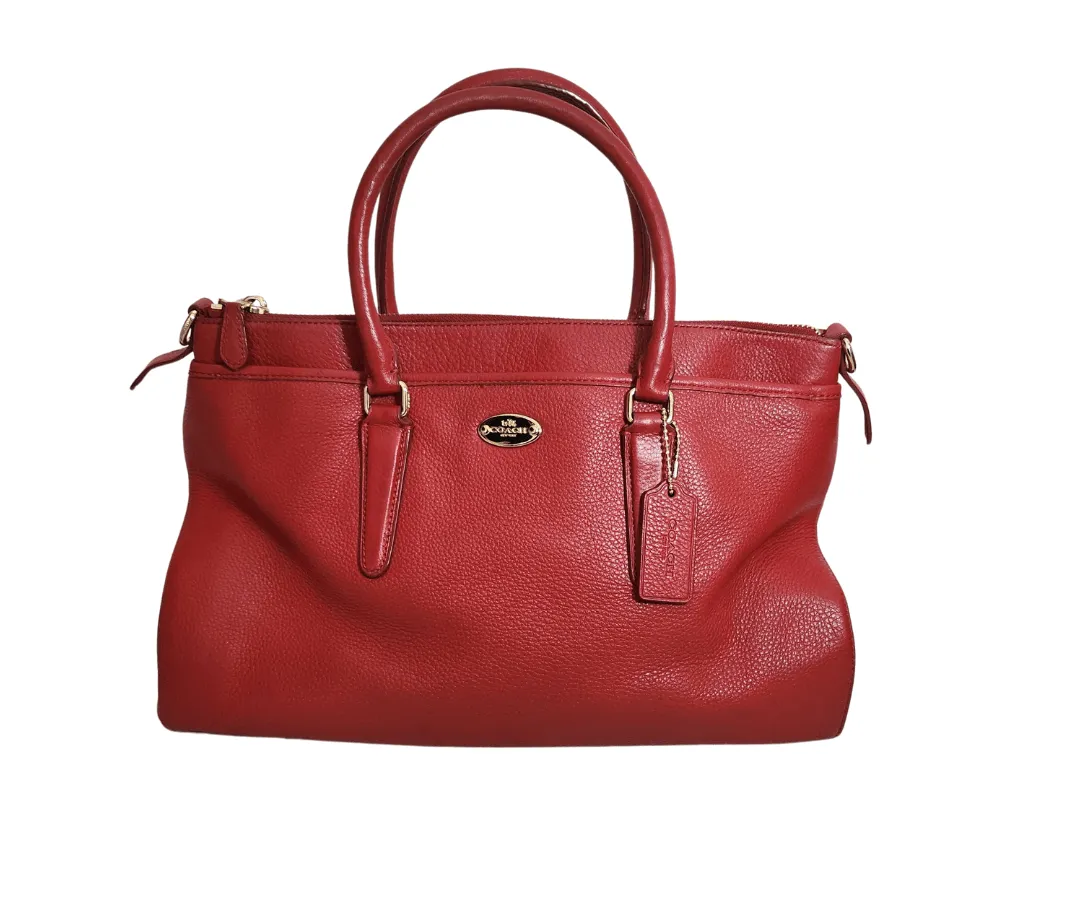 Pre-Loved Treasures - Coach Red Pebbled Leather Tote