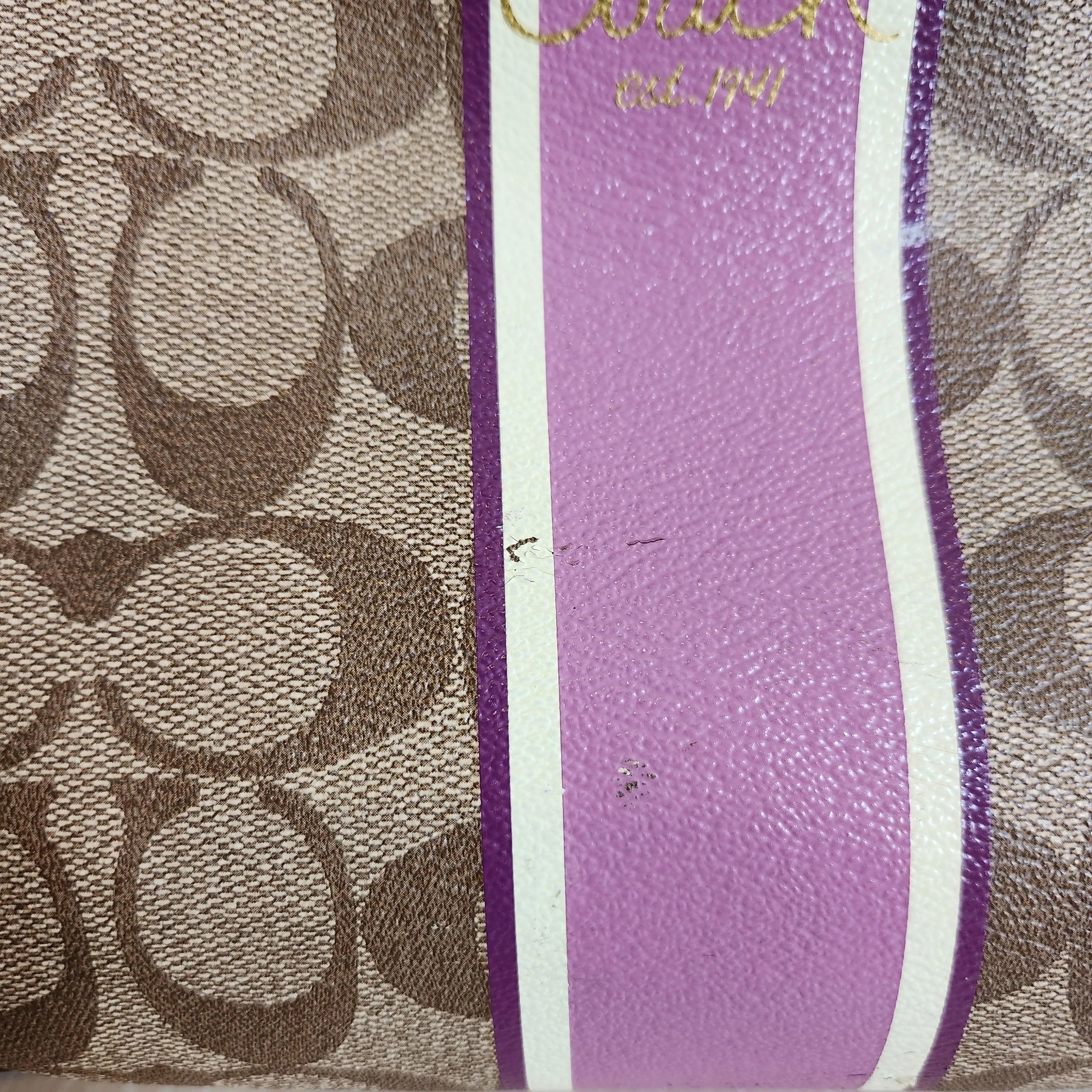 Pre-Loved Treasures - Coach Signature Heritage Stripe Tote Bag