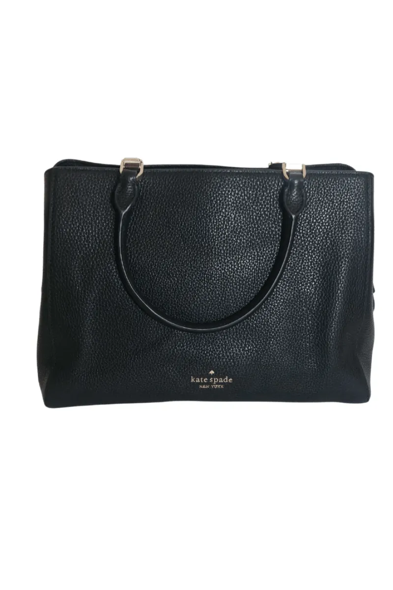 Pre-Loved Treasures - Kate Spade Black Leather Triple Compartment Leila Satchel | Gently Used