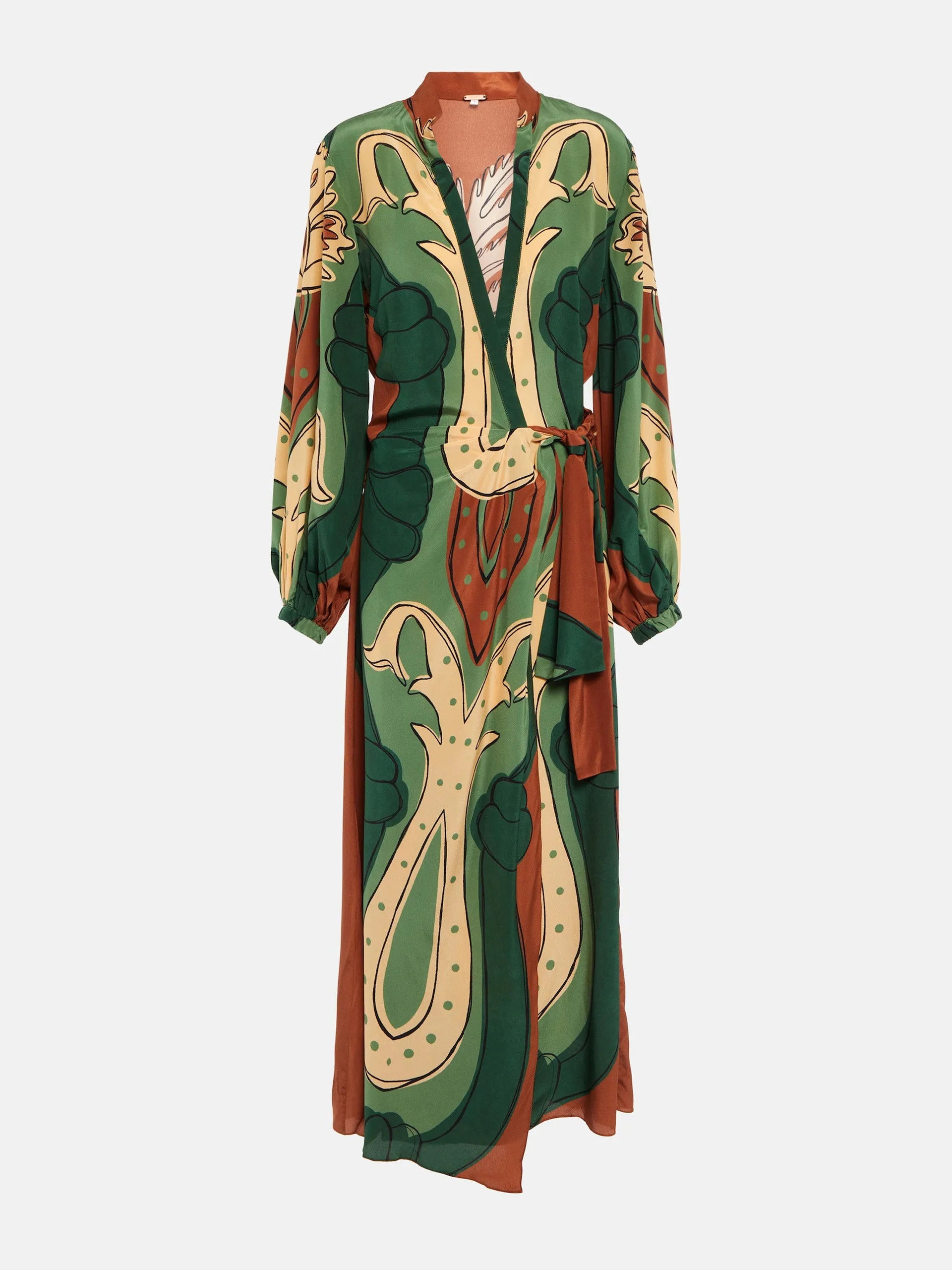 Printed maxi wrap dress