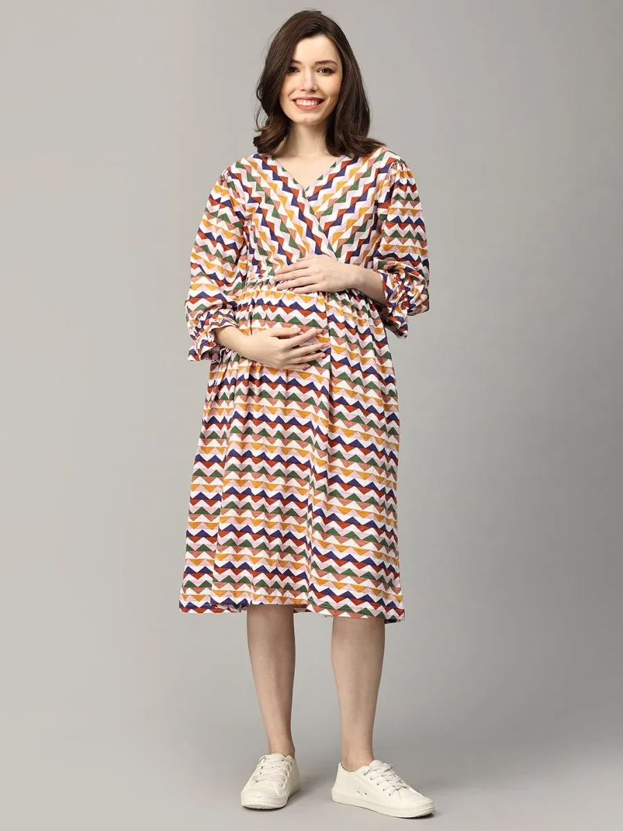 Prism Palette Wrap Maternity and Nursing Dress