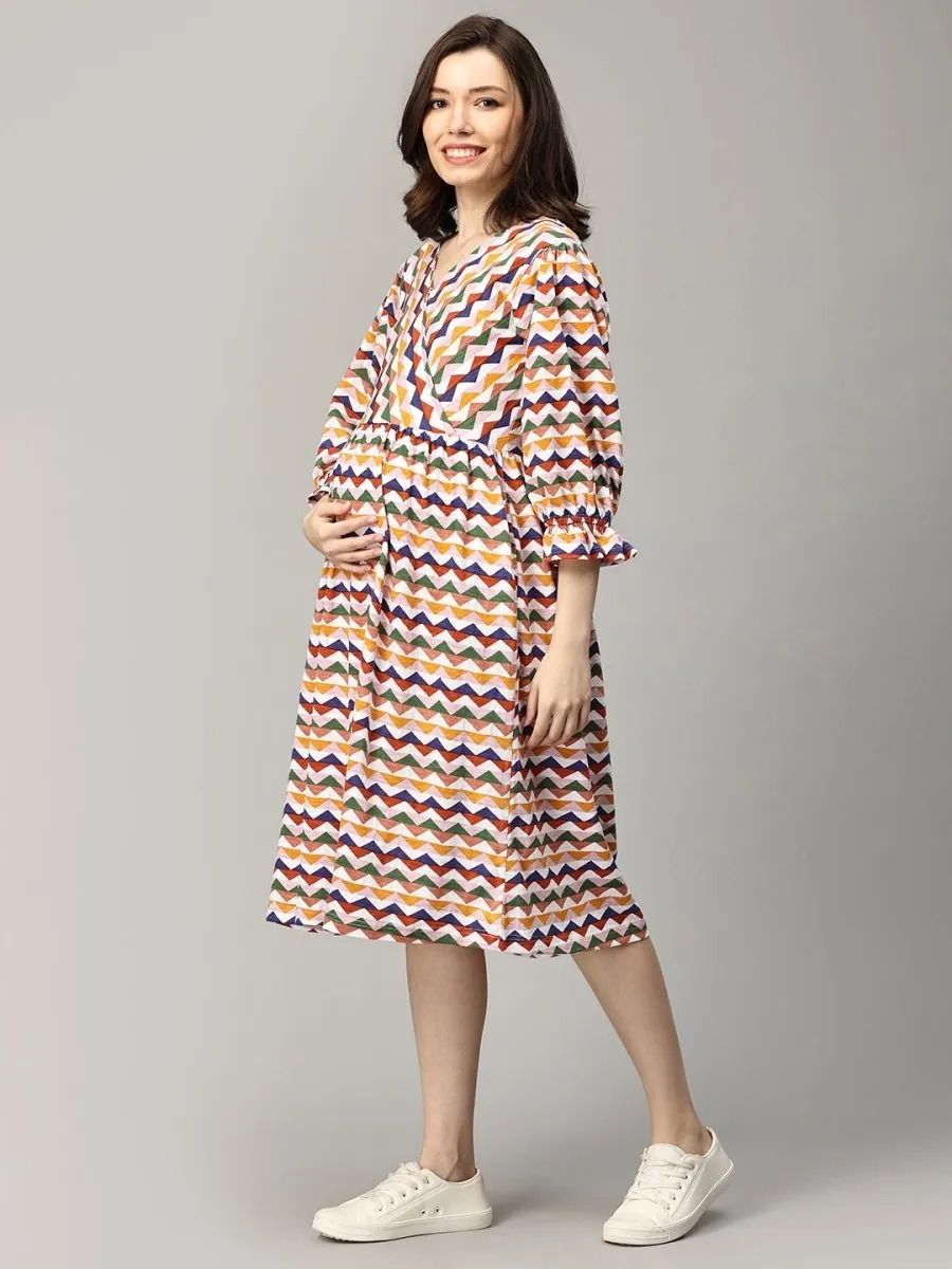 Prism Palette Wrap Maternity and Nursing Dress