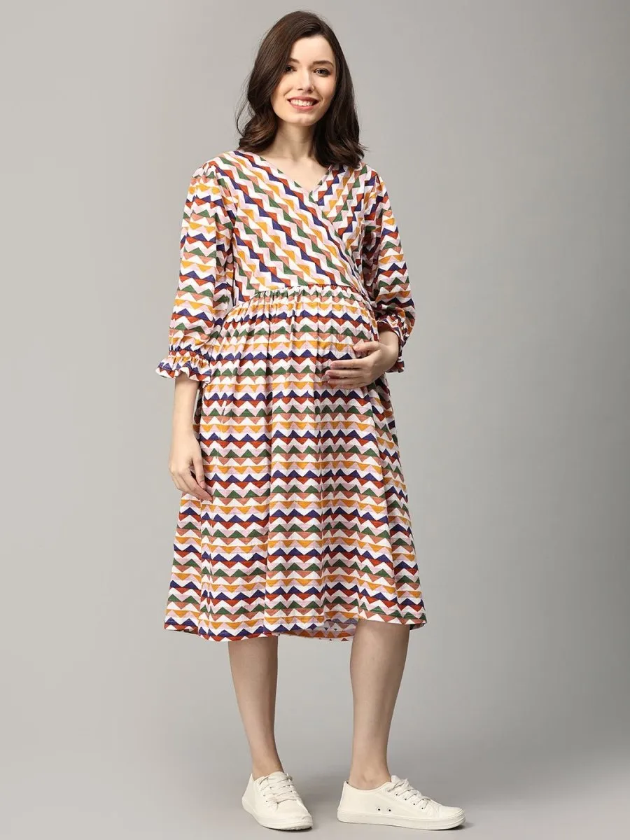 Prism Palette Wrap Maternity and Nursing Dress