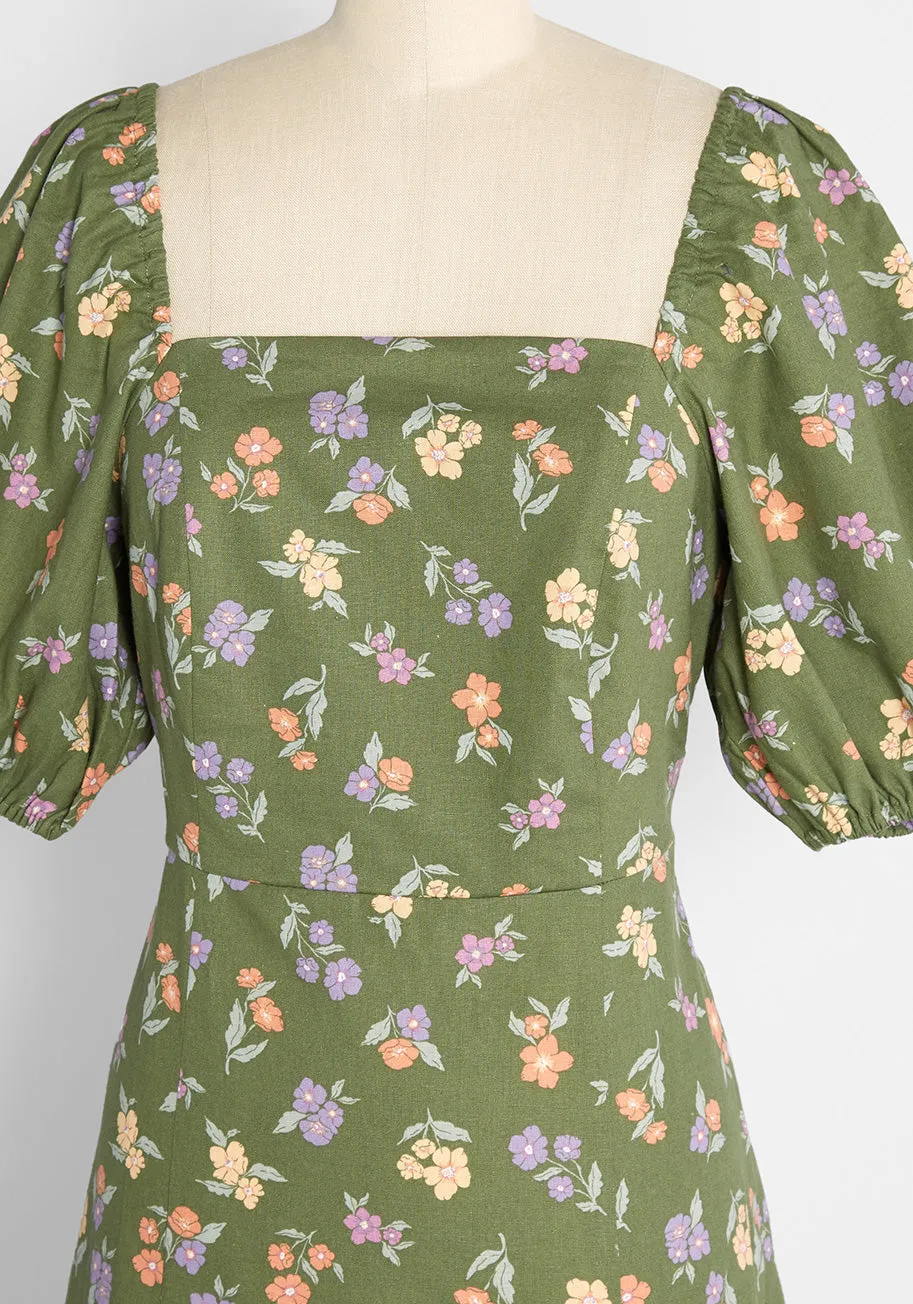 Promising In Posies Midi Dress