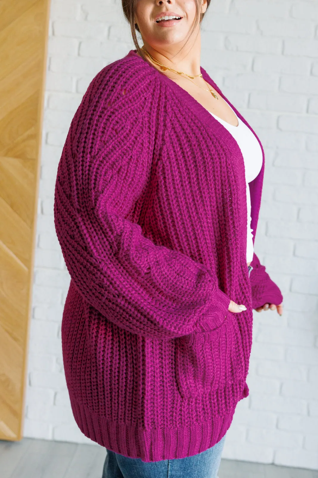 Pure Bliss Cardigan in Berry