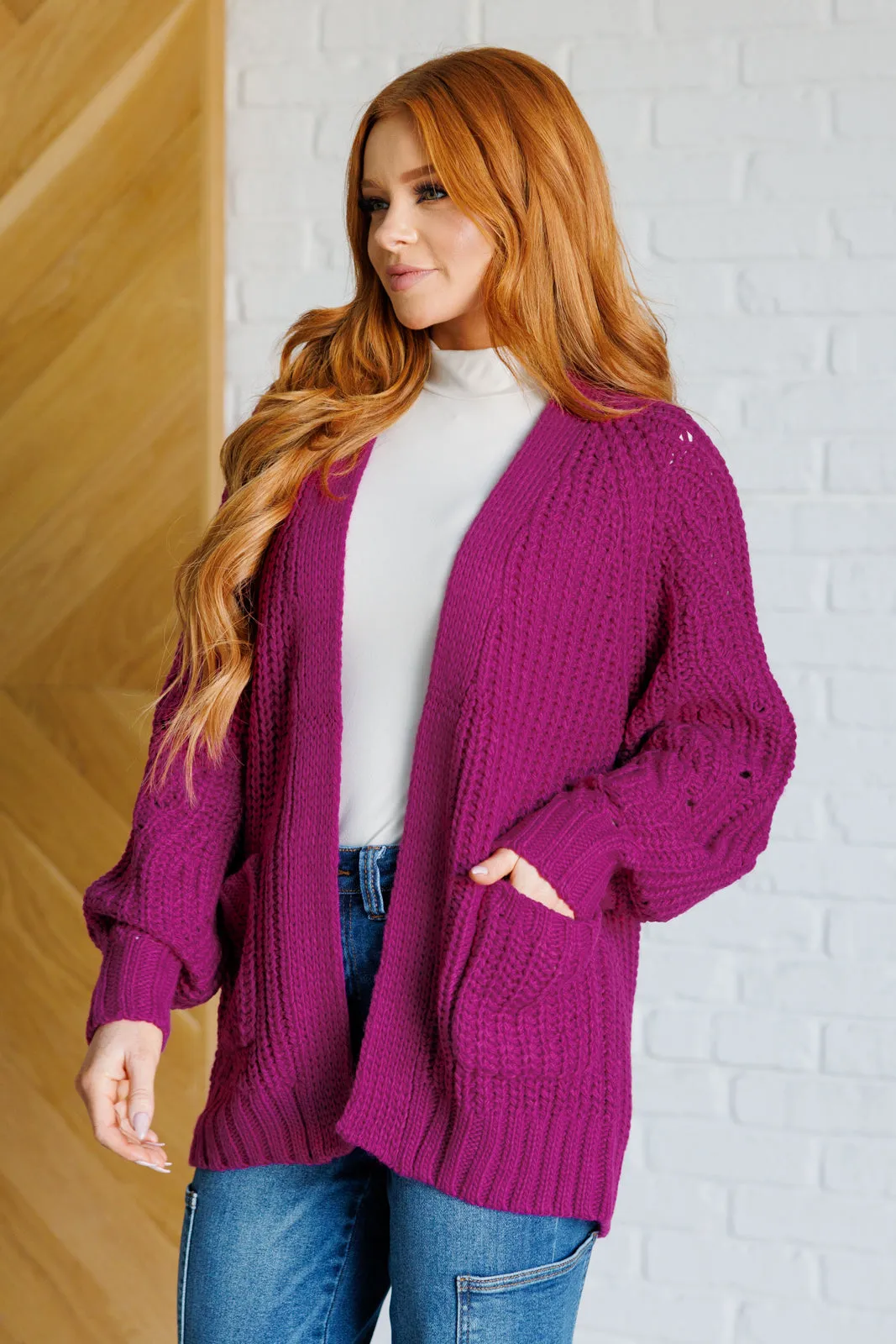 Pure Bliss Cardigan in Berry