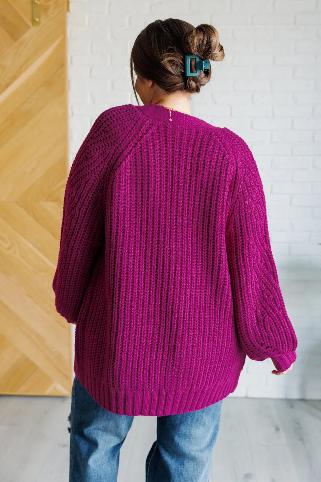 Pure Bliss Cardigan in Berry