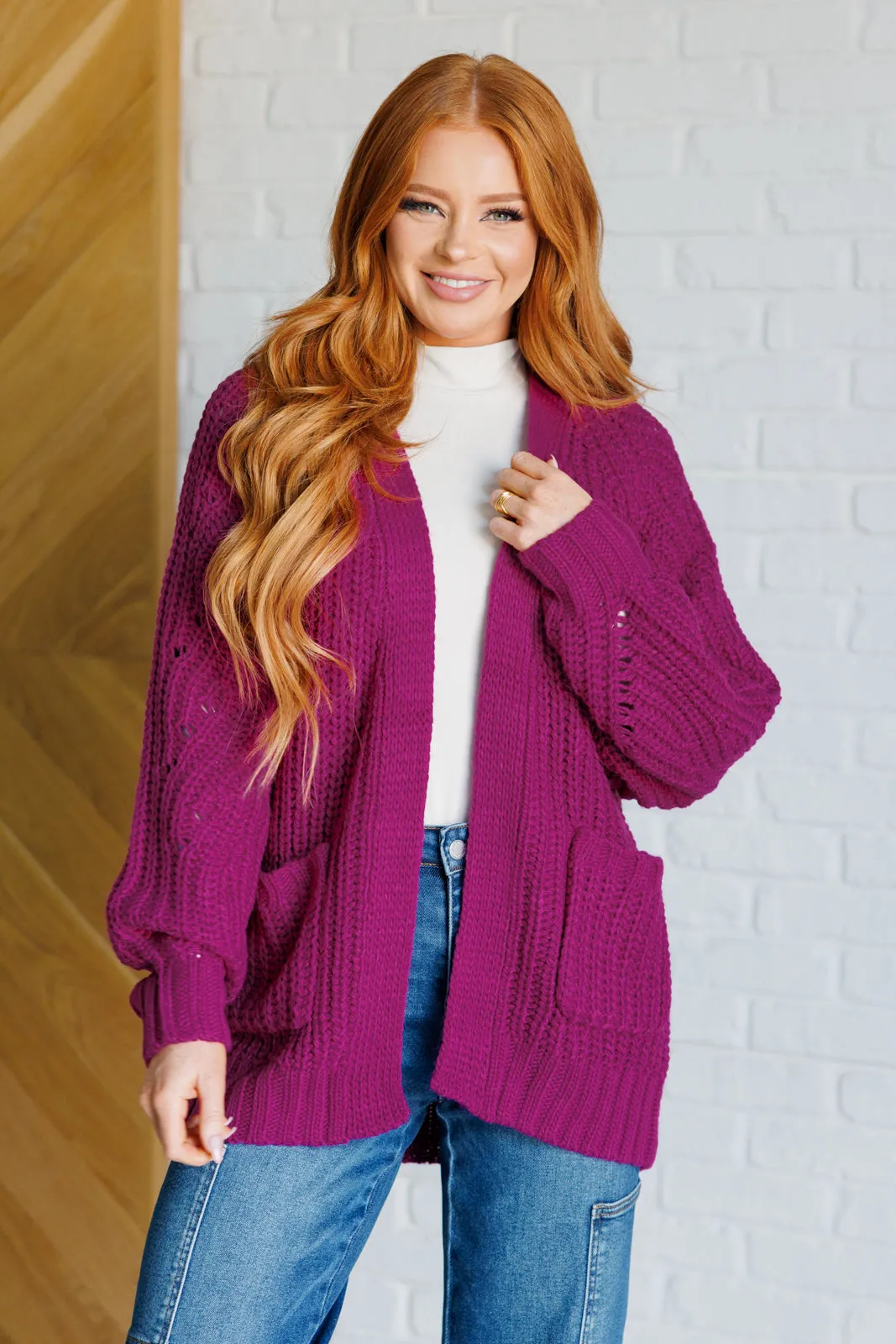 Pure Bliss Cardigan in Berry