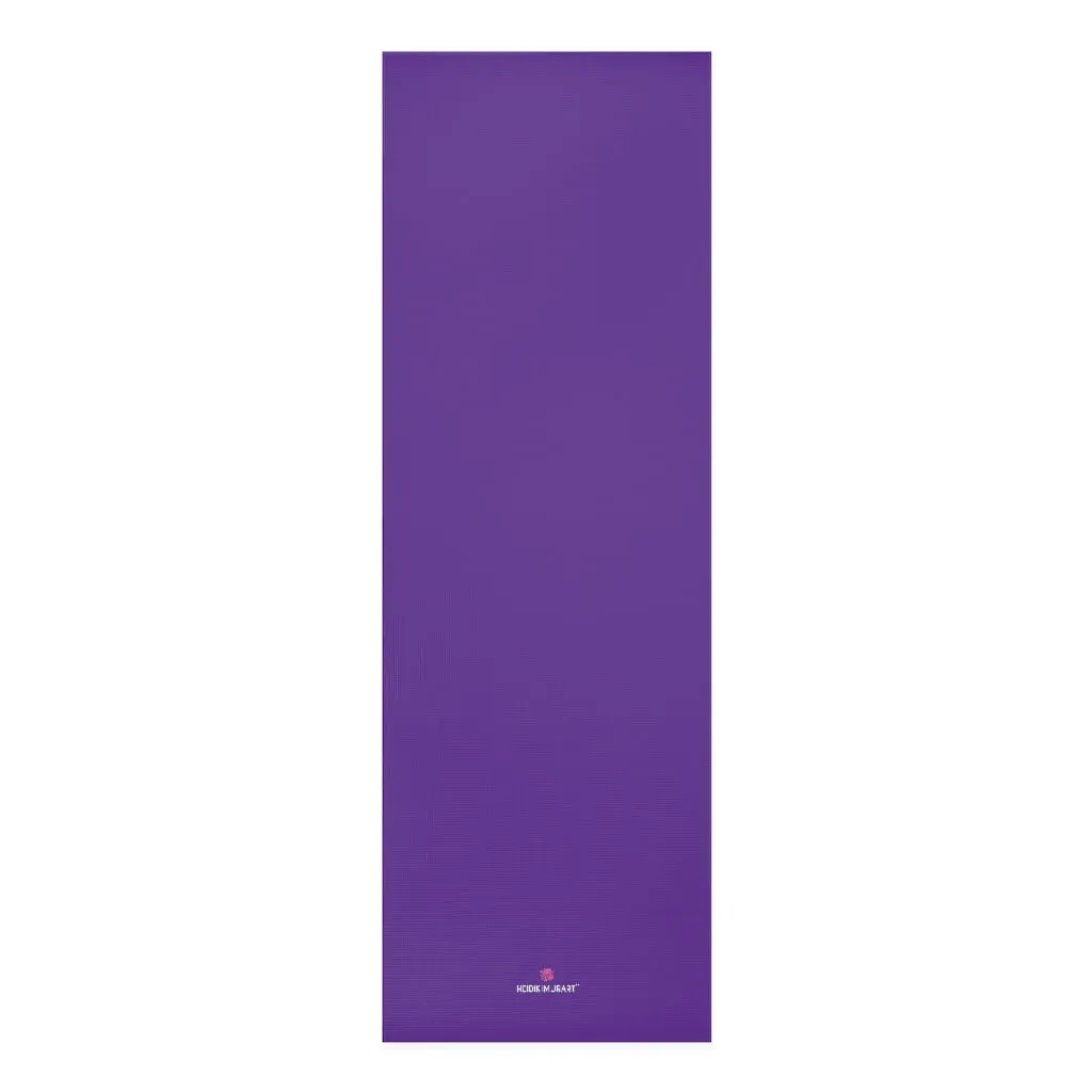 Purple Foam Yoga Mat, Bright Dark Purple Solid Color Best Lightweight 0.25" thick Mat - Printed in USA (Size: 24″x72")