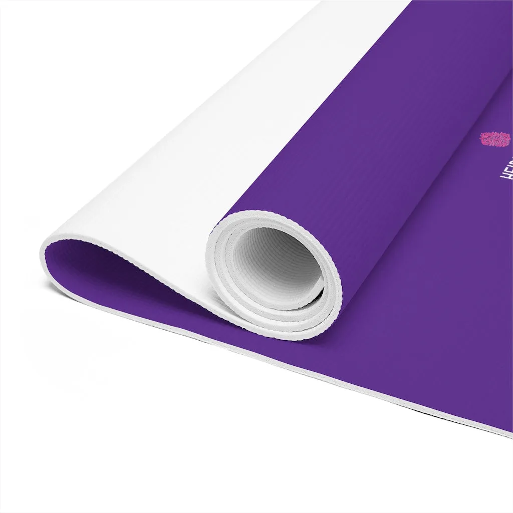 Purple Foam Yoga Mat, Bright Dark Purple Solid Color Best Lightweight 0.25" thick Mat - Printed in USA (Size: 24″x72")