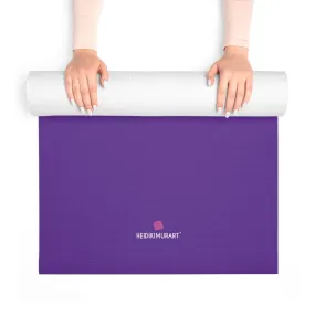 Purple Foam Yoga Mat, Bright Dark Purple Solid Color Best Lightweight 0.25" thick Mat - Printed in USA (Size: 24″x72")