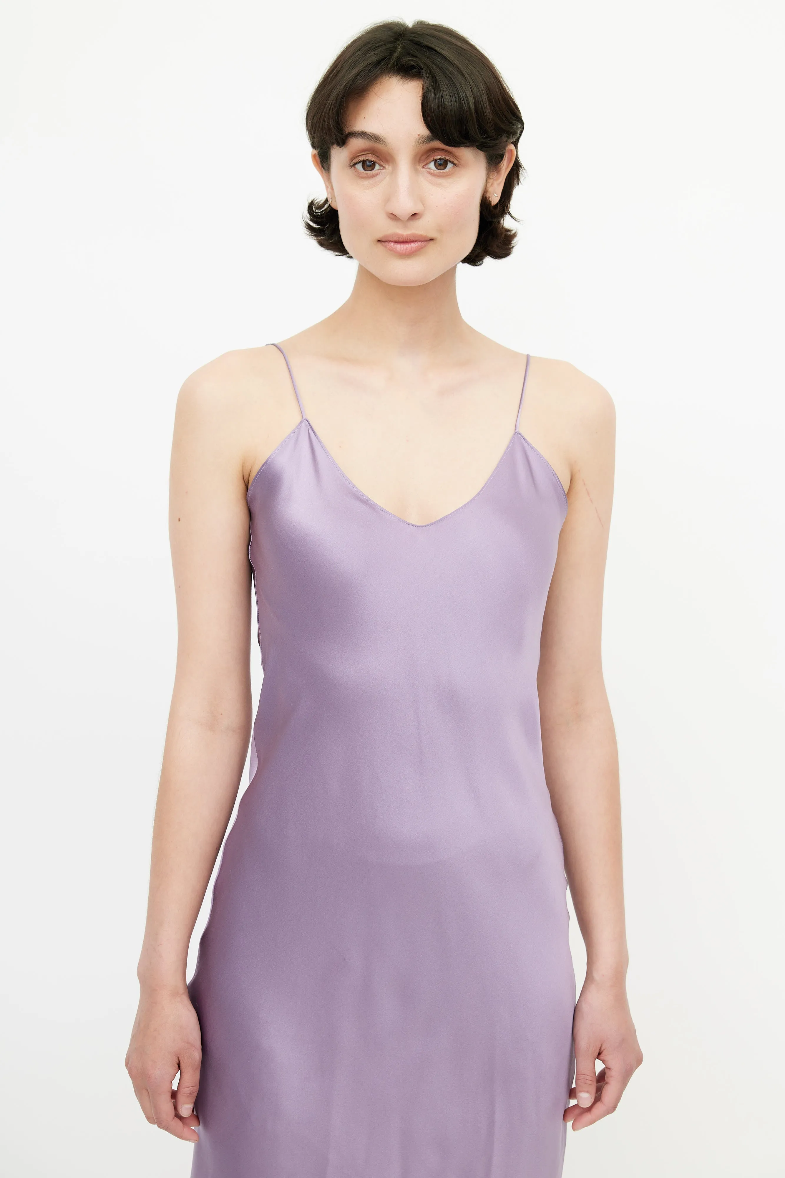 Purple Silk Slip Dress