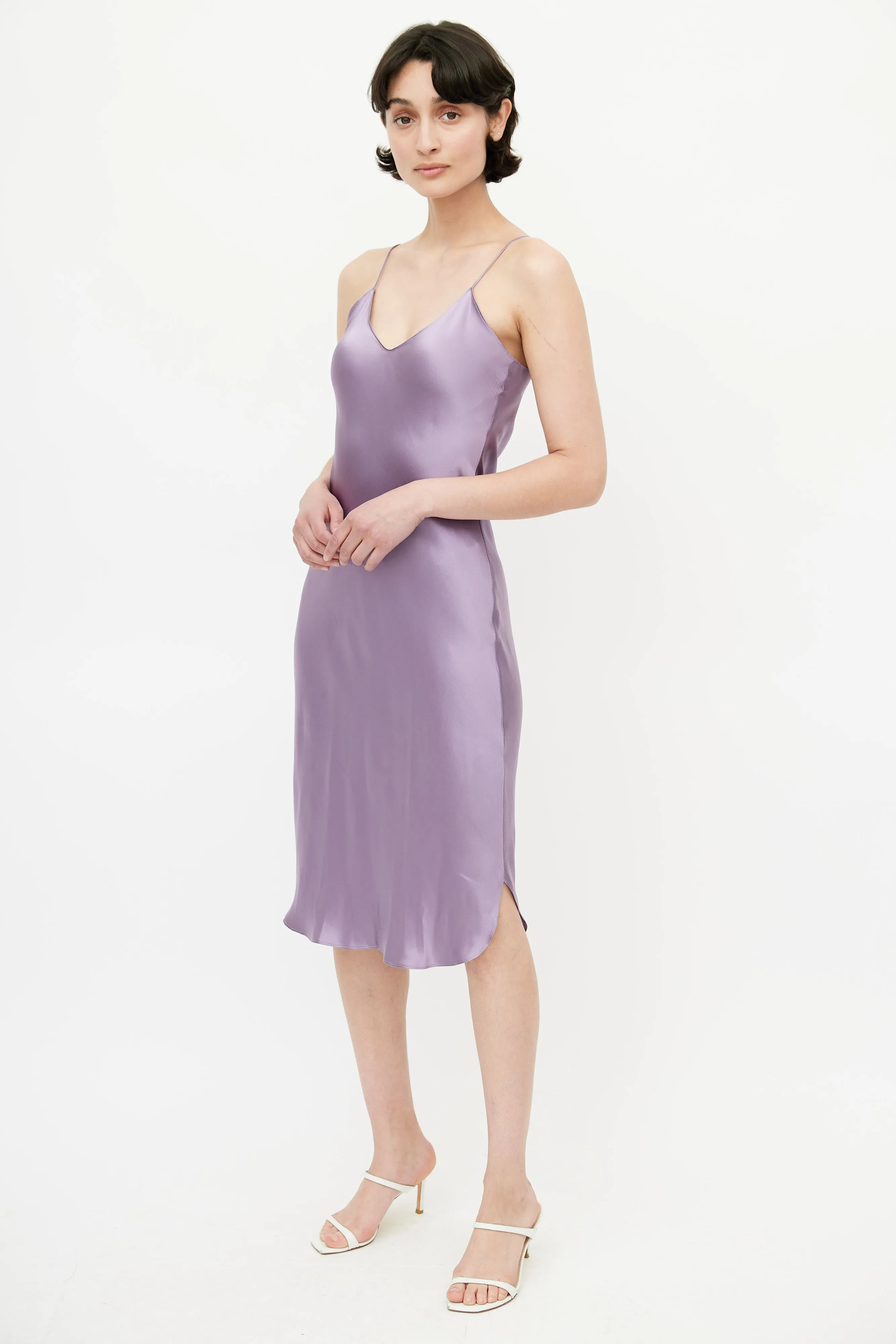 Purple Silk Slip Dress