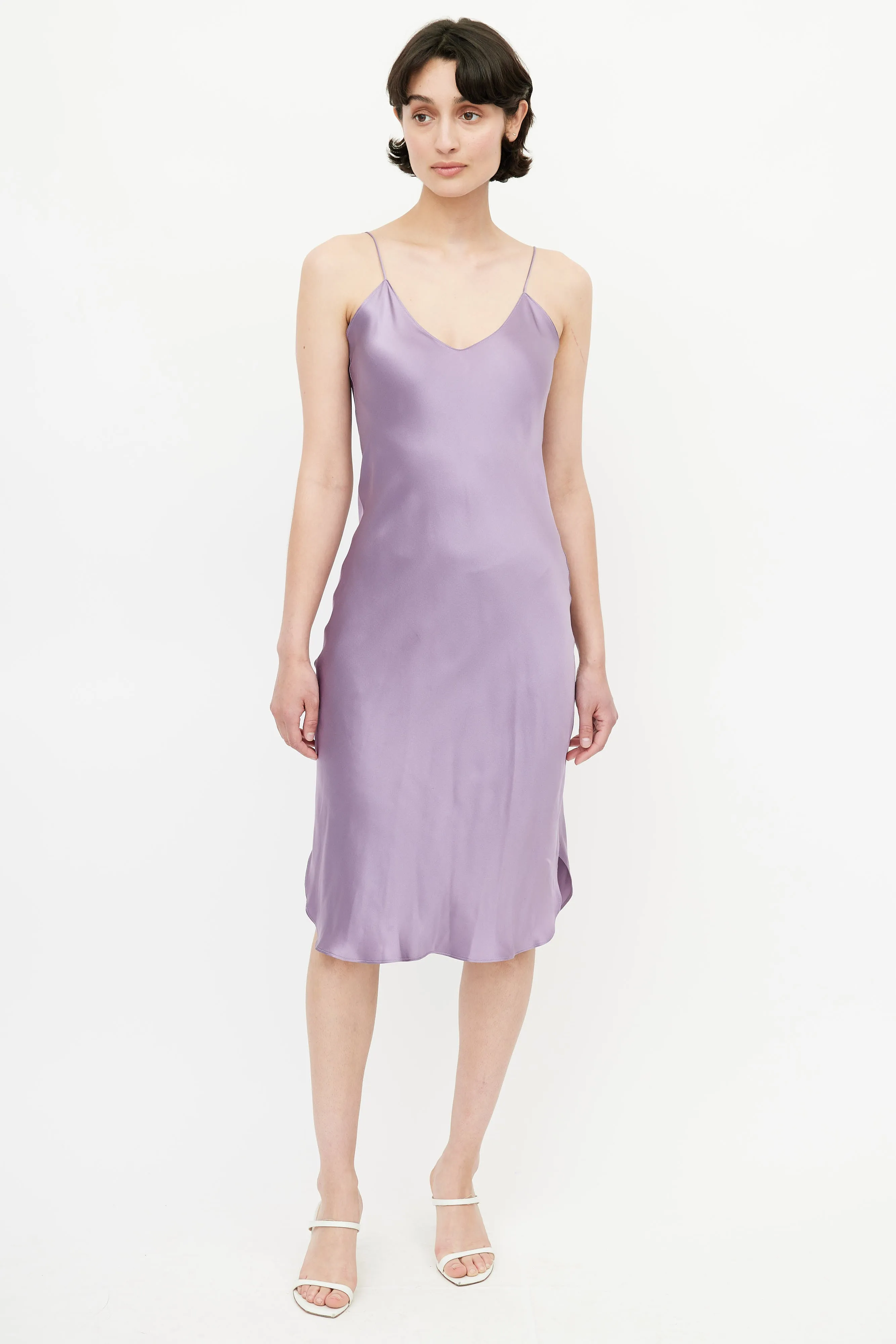 Purple Silk Slip Dress