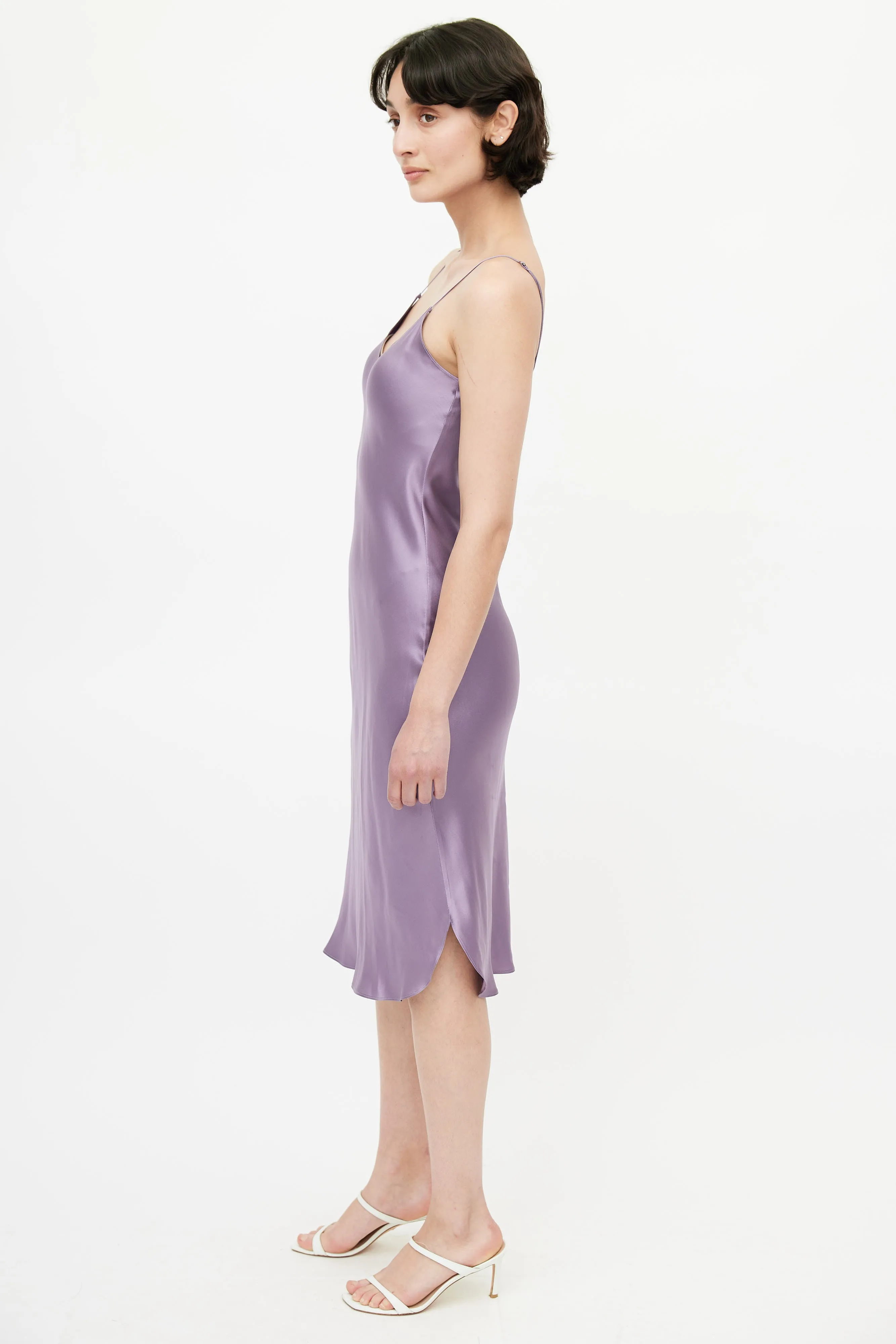 Purple Silk Slip Dress