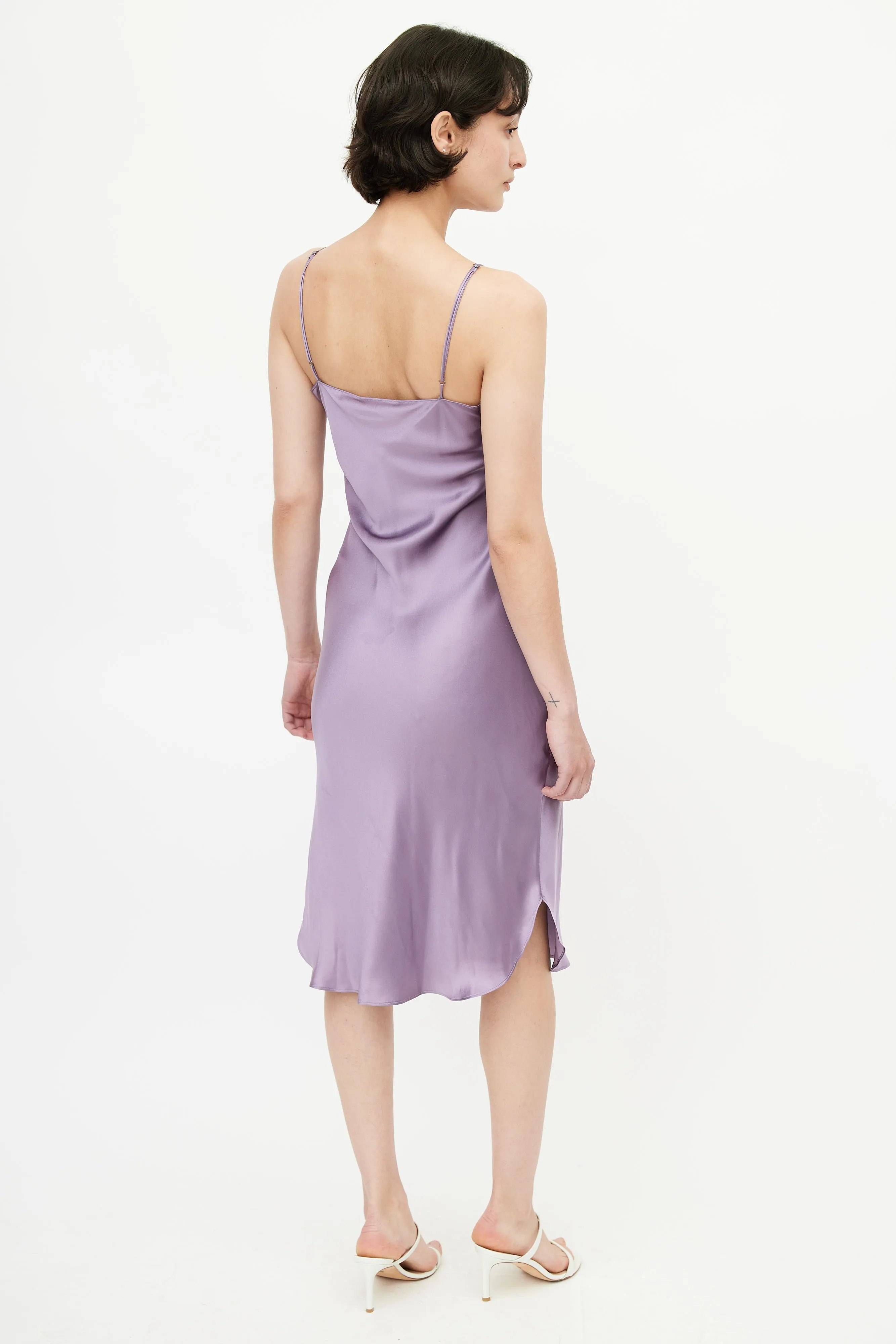 Purple Silk Slip Dress