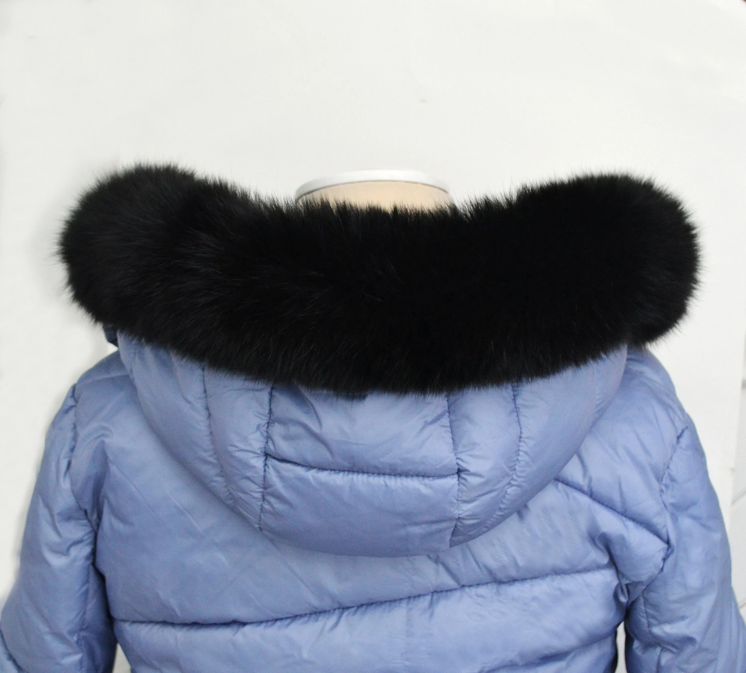 READY to SHIP, not Tail, 60-80 cm Super Soft Real Black Fox Fur Trim Hood, Fur collar trim, Fox Fur Collar, Fur Ruff, Fur Hood, Fox Fur, Fur