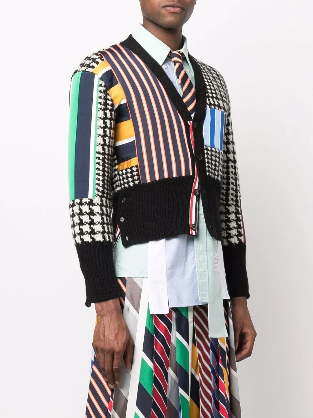 Rep Stripe Patchwork Cardigan