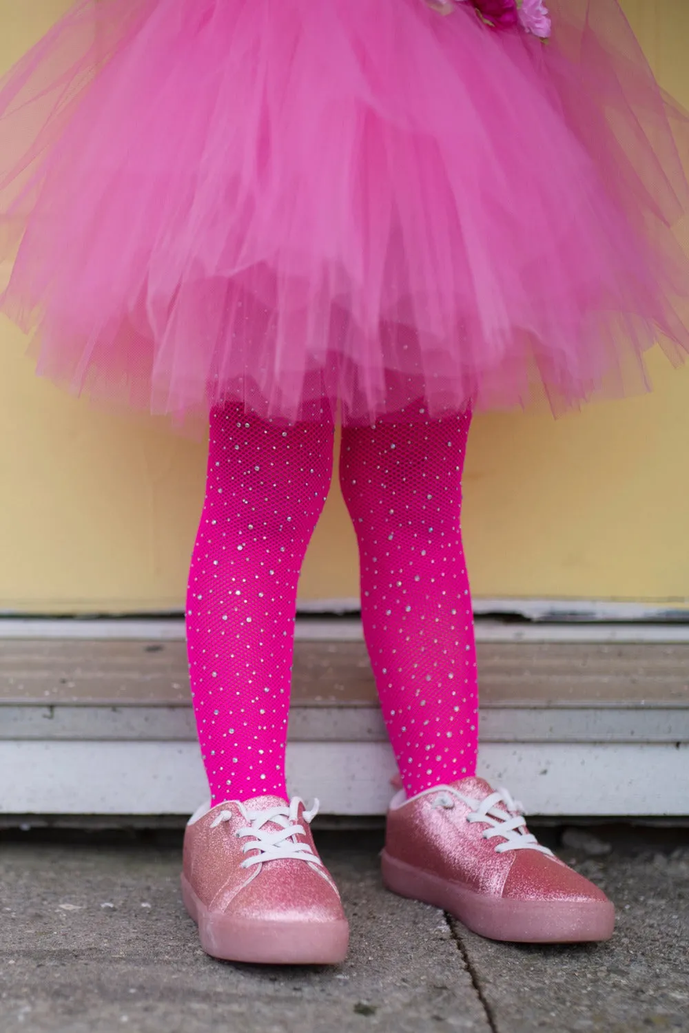 Rhinestone Tights, Hot Pink,