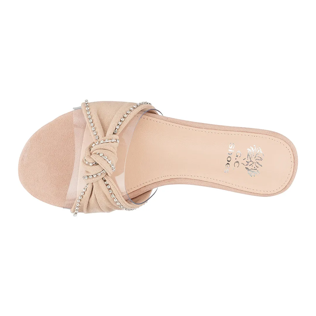 Rihanna Nude Flat Sandals