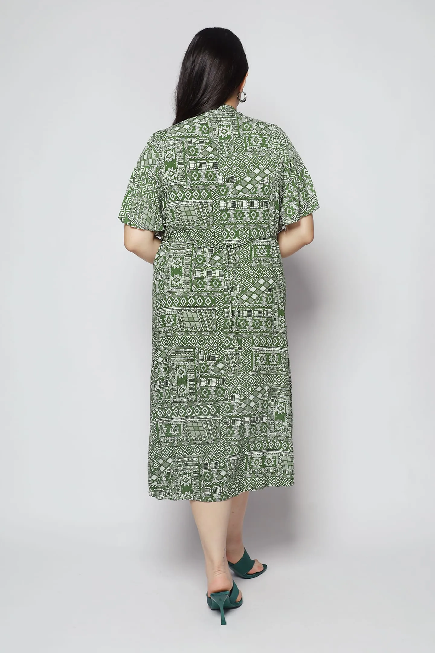 Rila Dress in Green Paisley