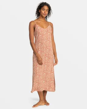 Roxy Stay Sunny Slip Dress-Russet Freefallin Floral Fresh