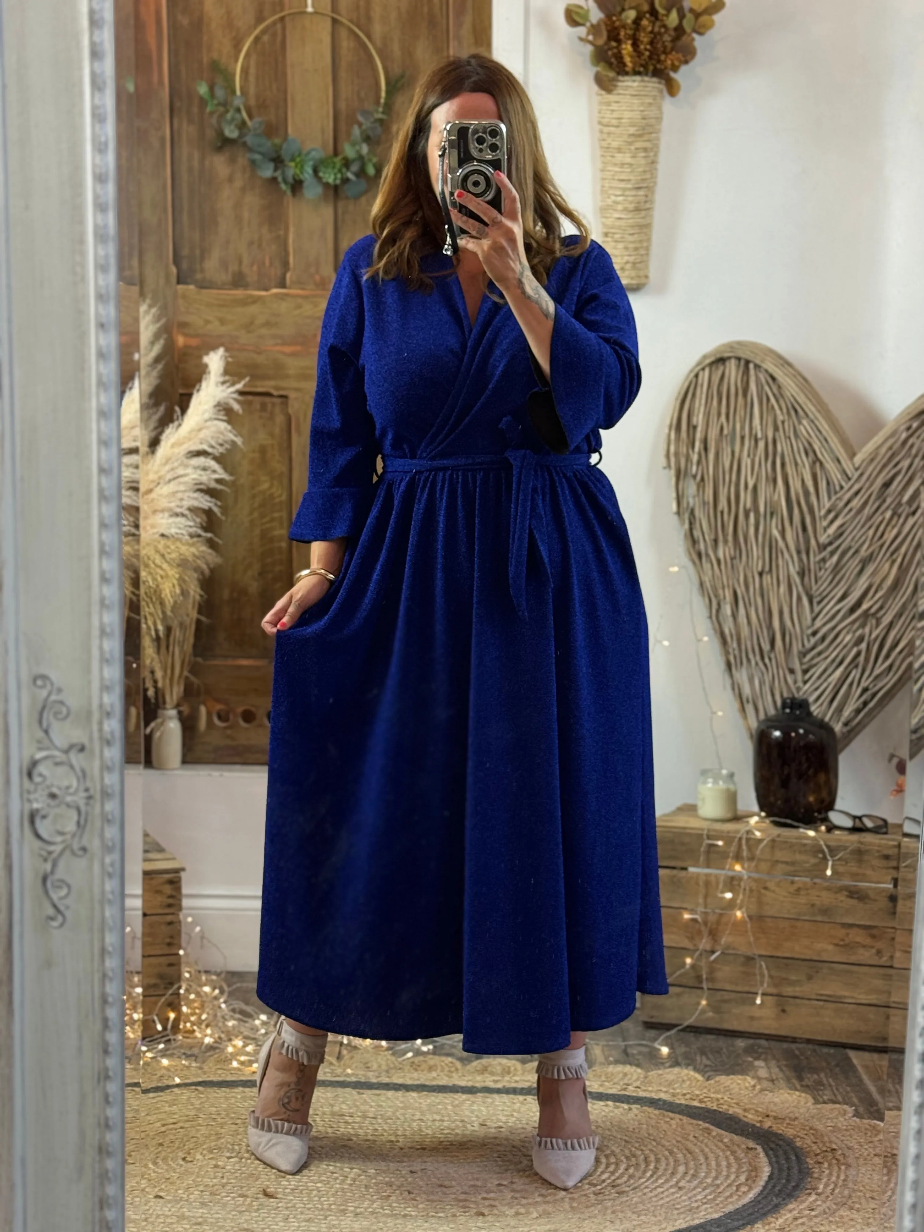 Royal Blue Sparkly Roxy Midaxi Dress